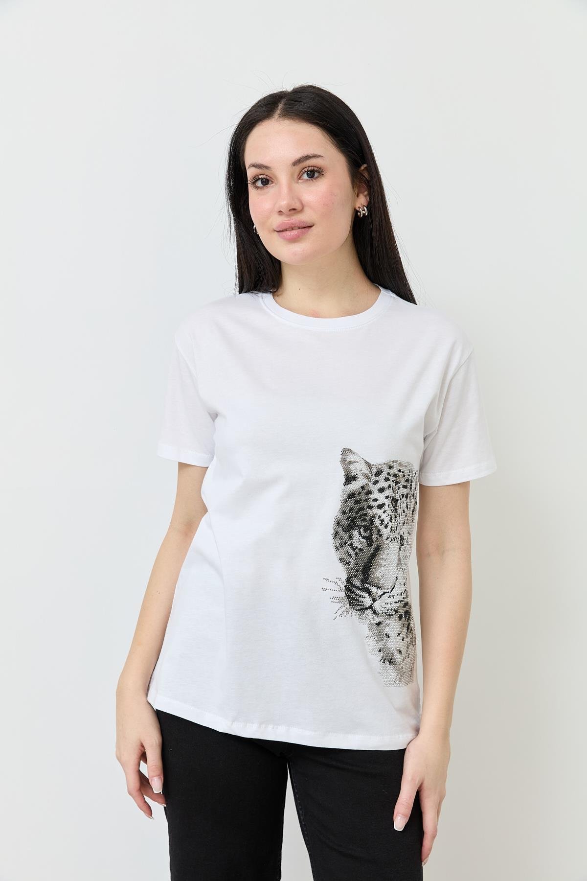 7001 YANI KAPLANLI TSHIRT