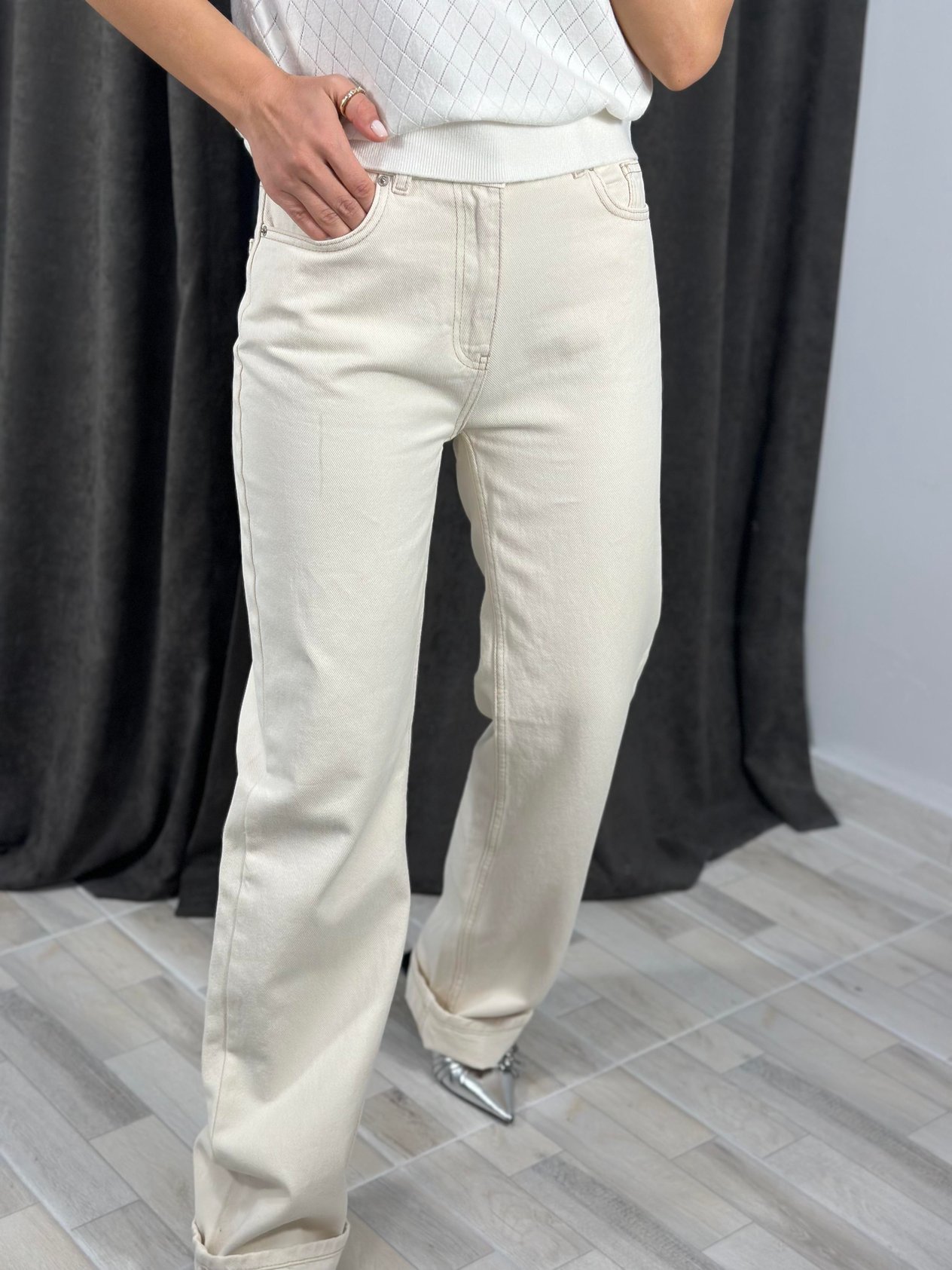 71448 PAMUKLU DUSUK BEL WIDELEG PANTOLON