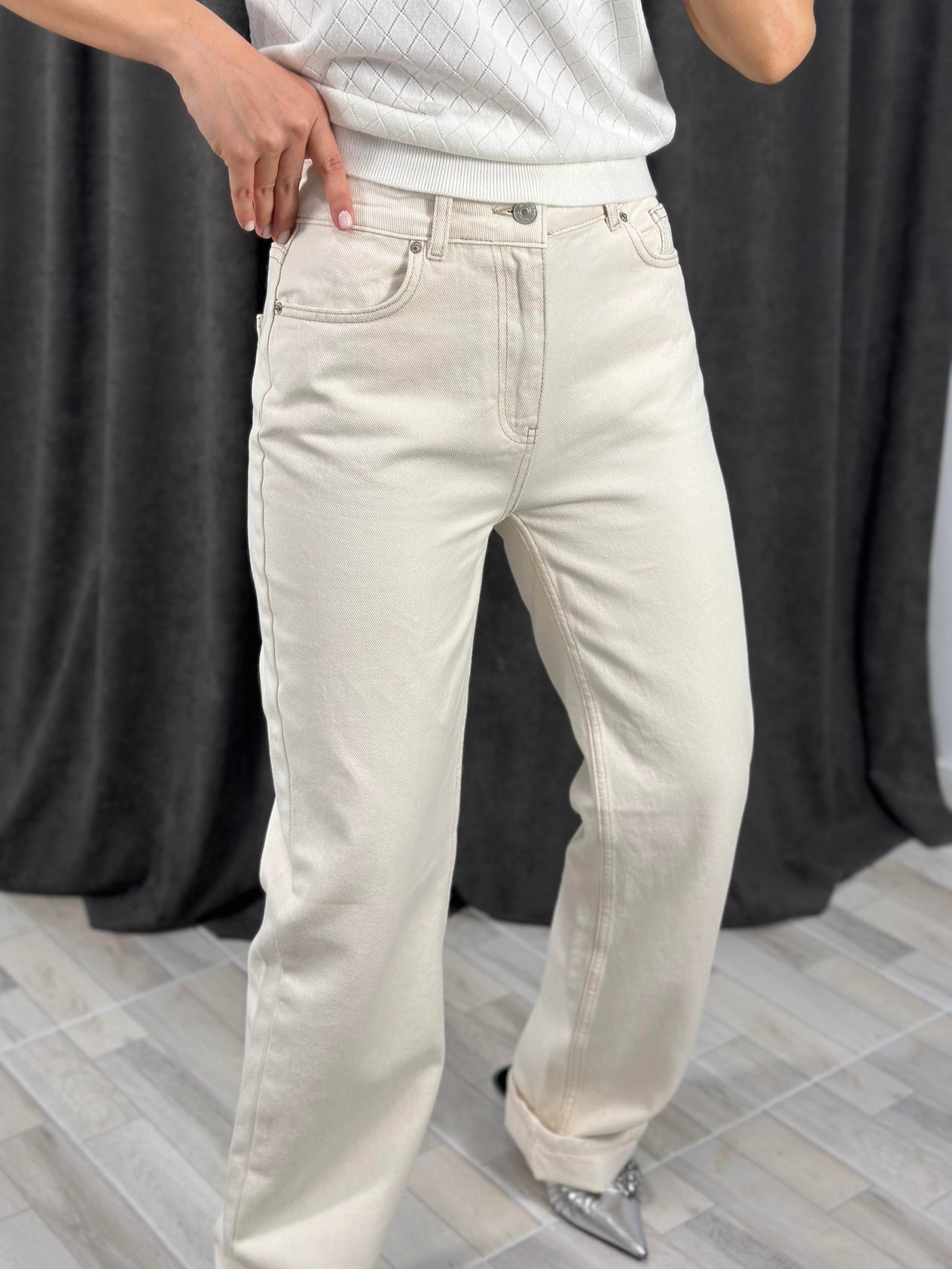 71448 PAMUKLU DUSUK BEL WIDELEG PANTOLON
