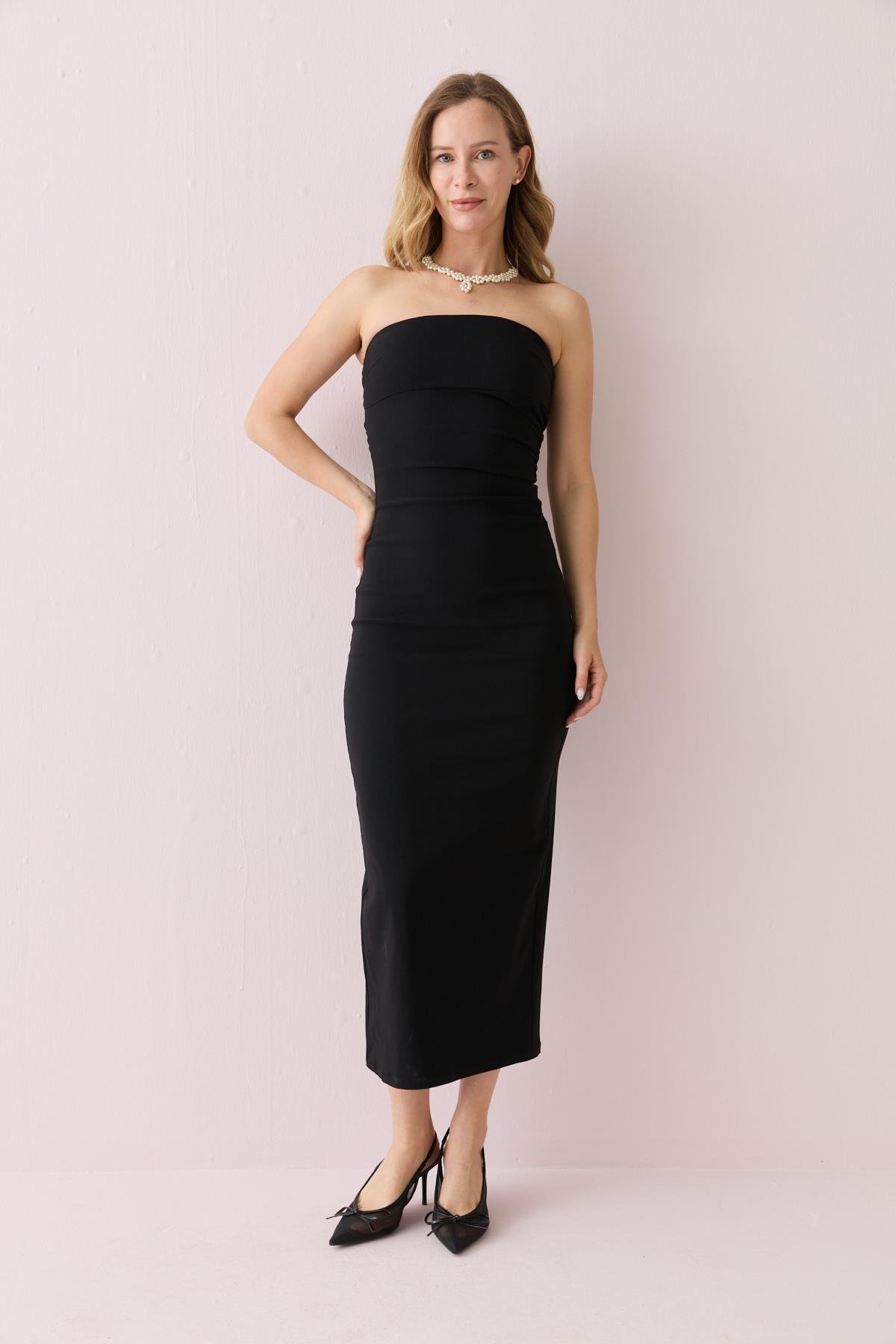 91368 STRAPLEZ MIDI ELBISE