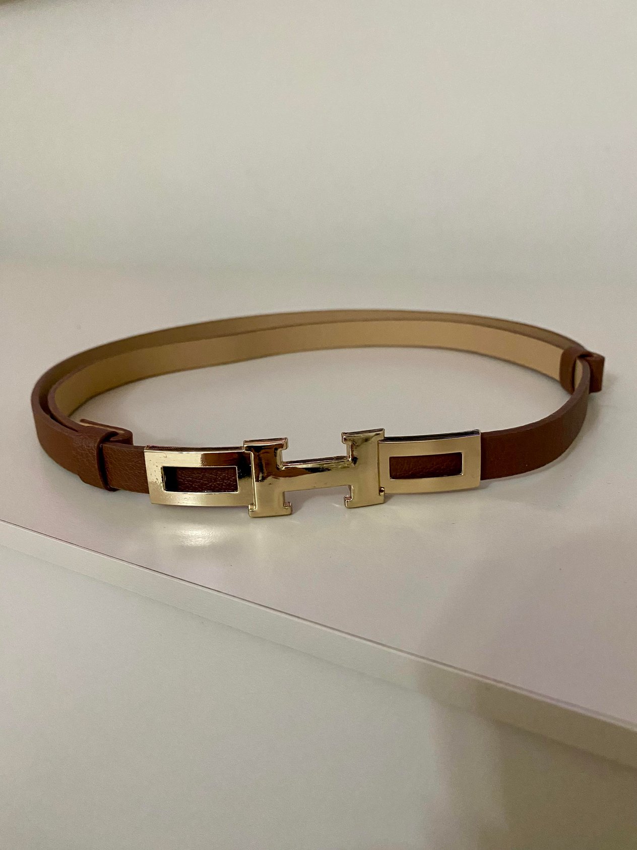 Kahve Gold Toka Detaylı Kemer