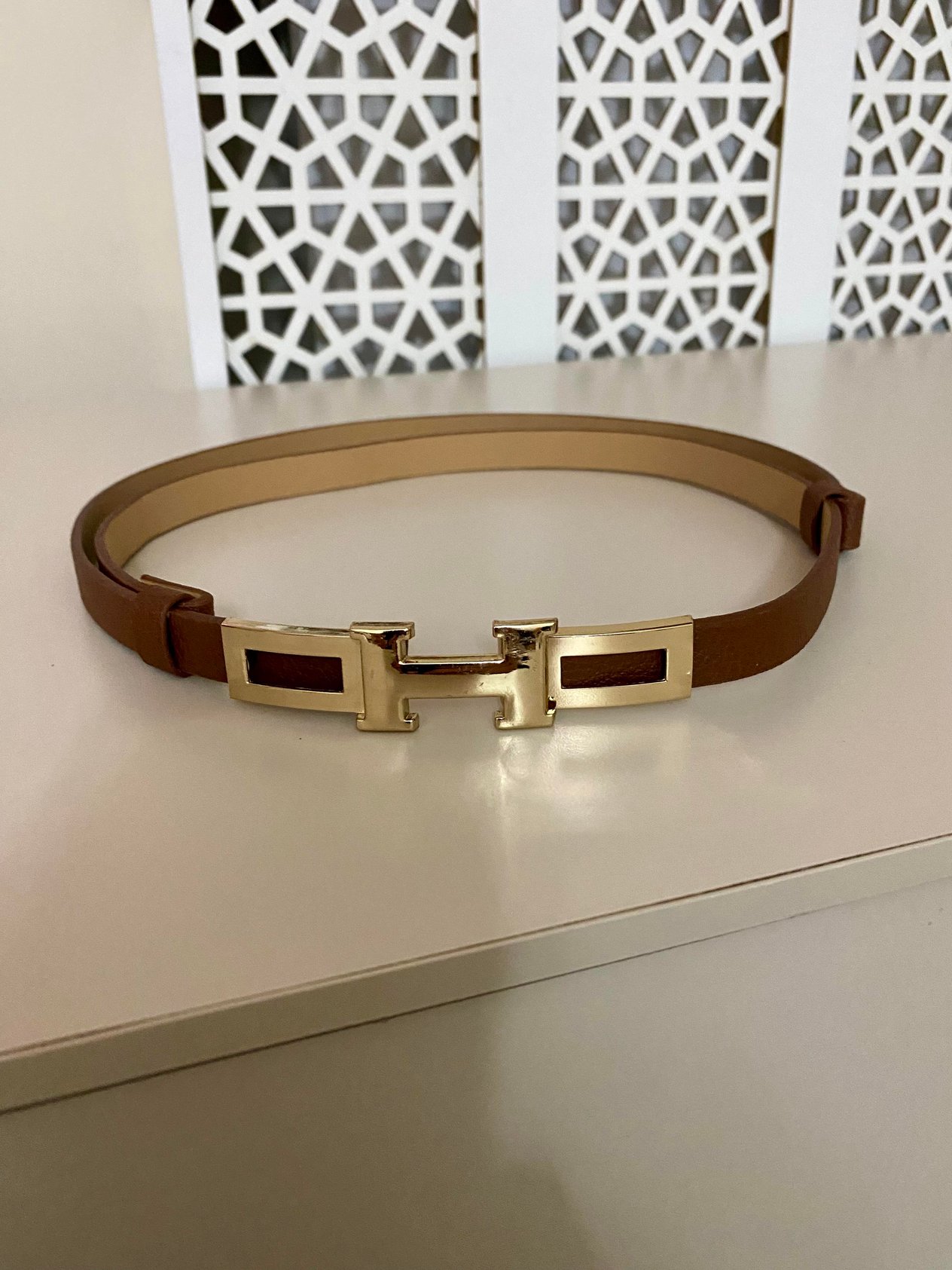 Kahve Gold Toka Detaylı Kemer