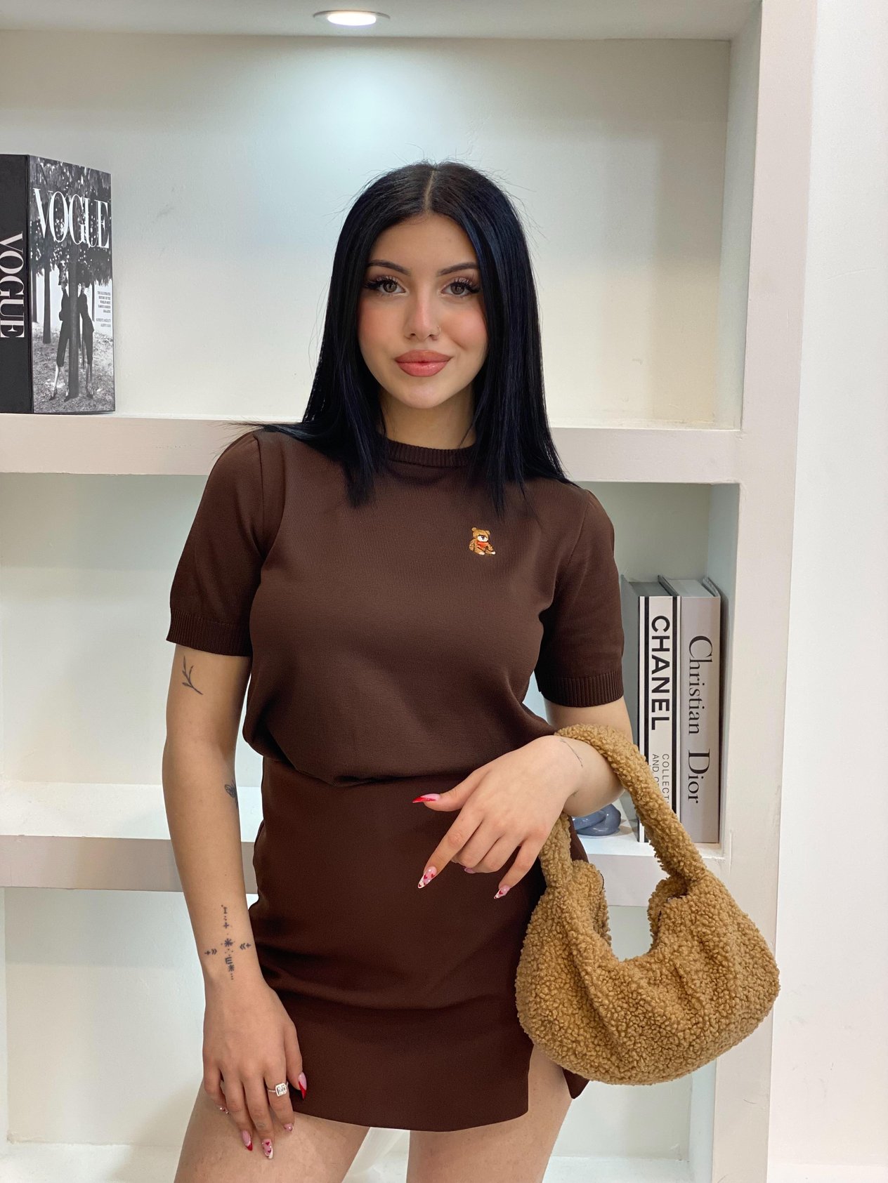Kahve Premium Kalite Ayıcık Logolu Triko 