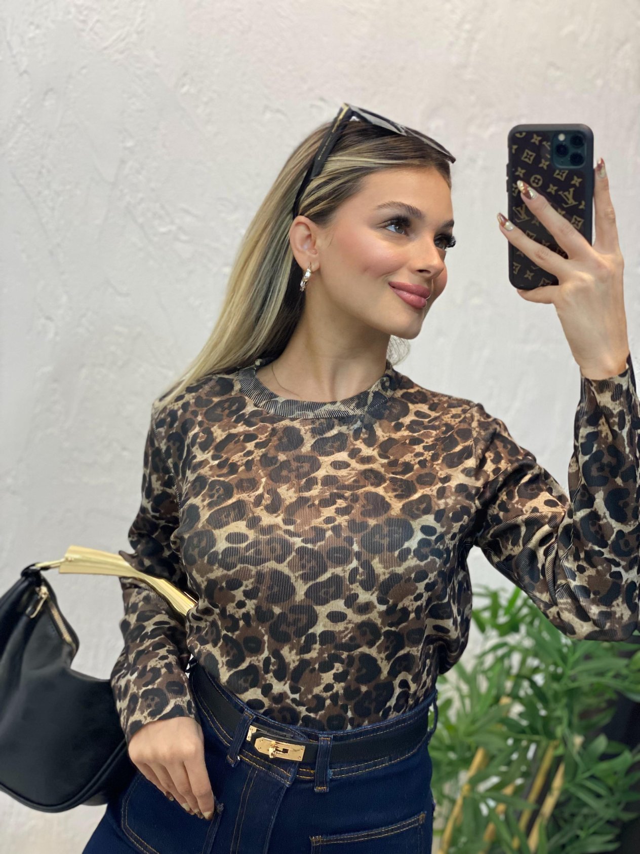Leopar Desenli Triko 