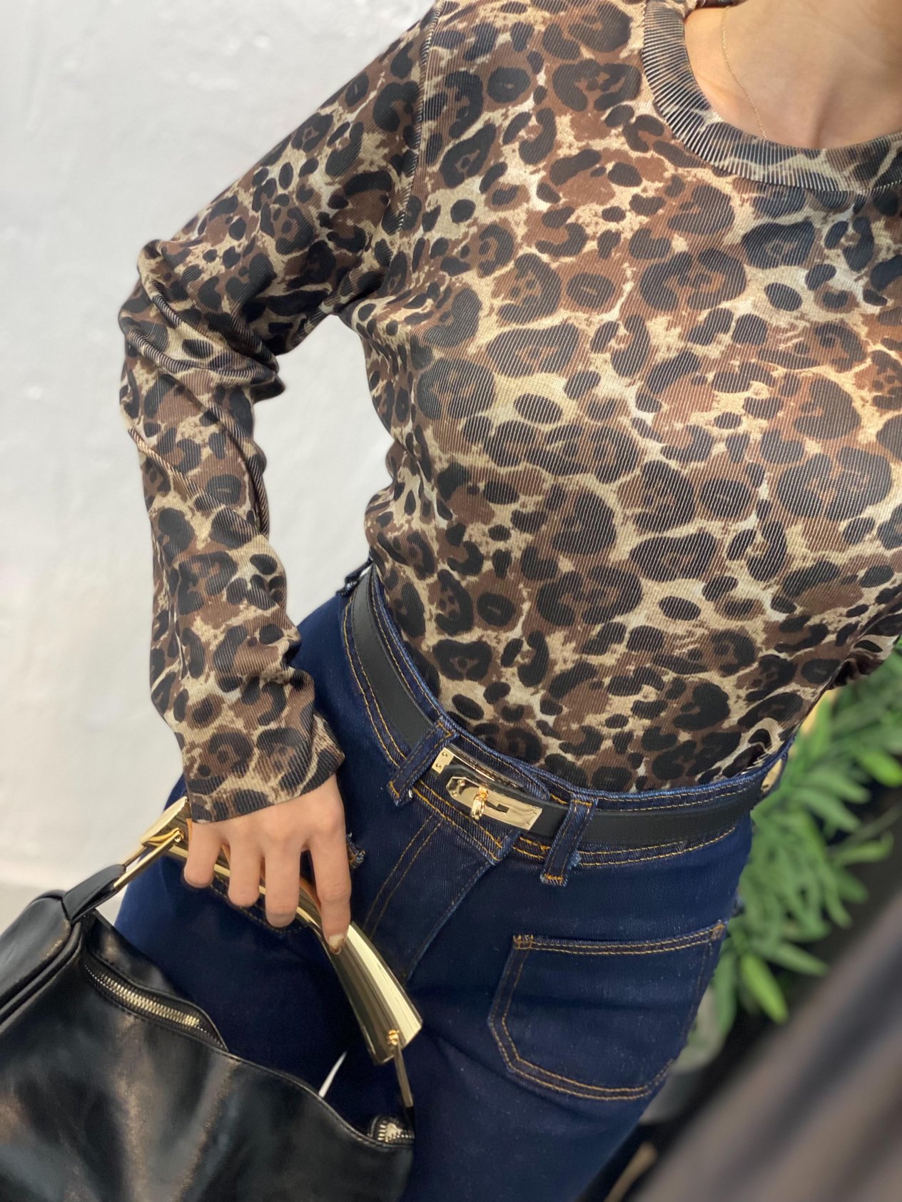 Leopar Desenli Triko 