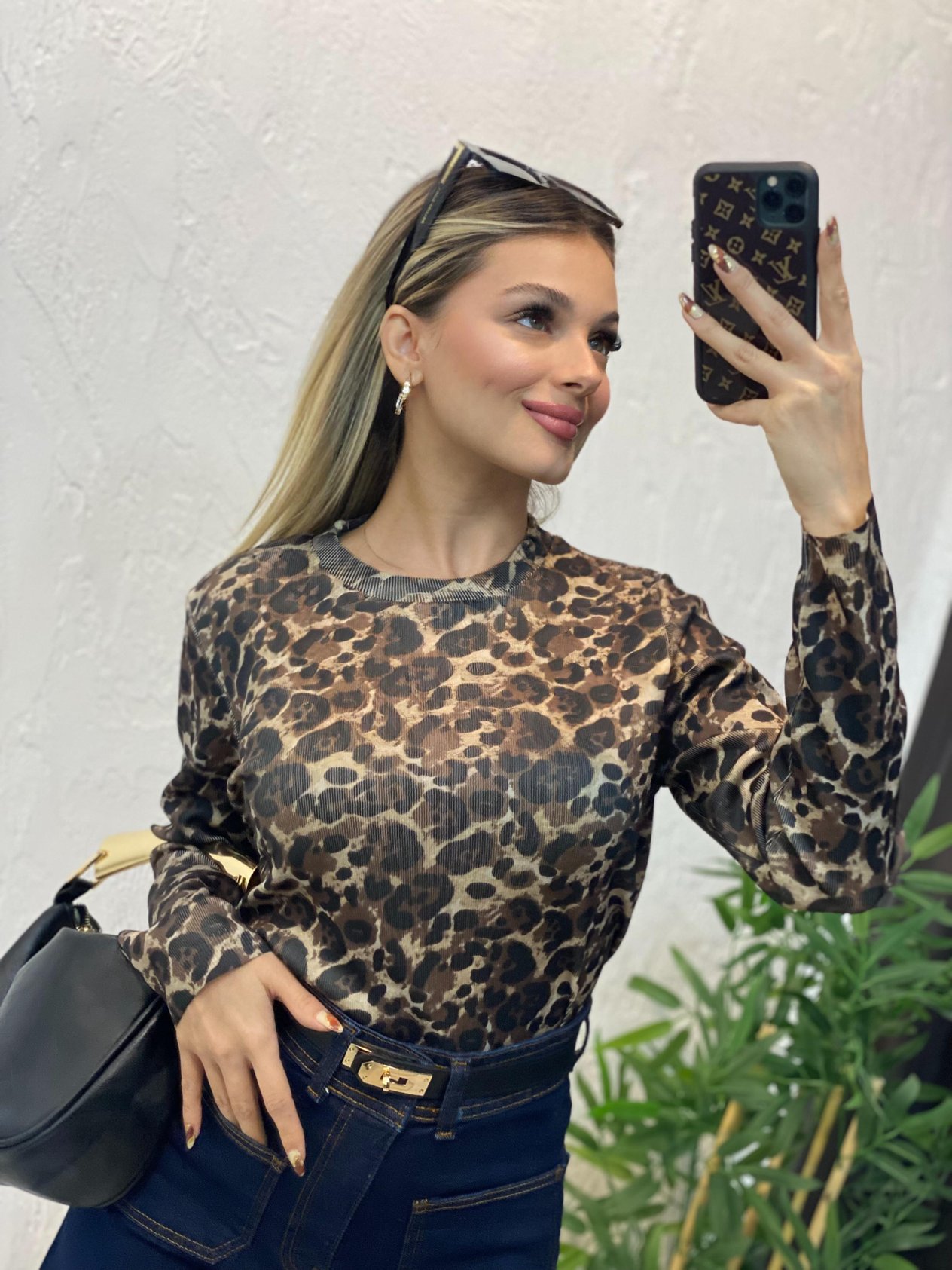 Leopar Desenli Triko 