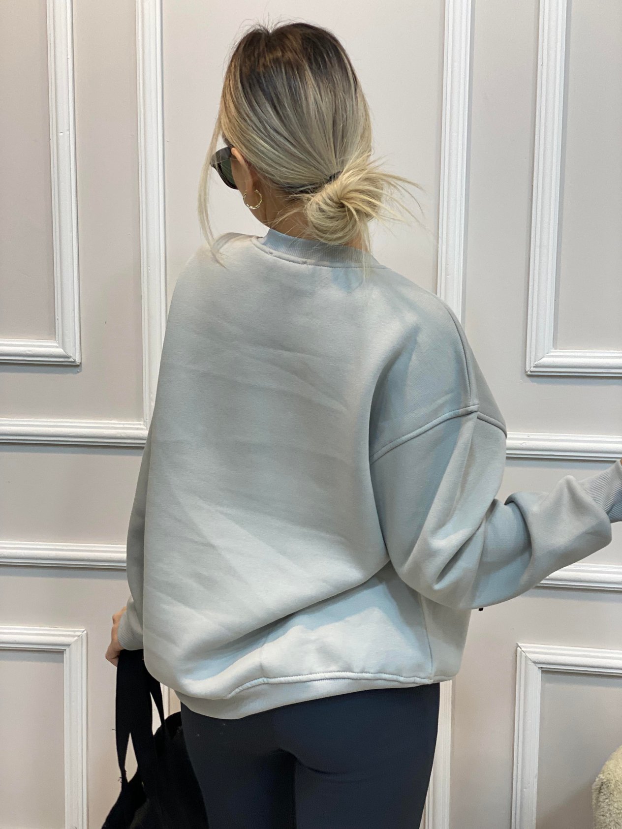 Marka Model Gri İp Detaylı İçi Şardonlu Sweatshirt 