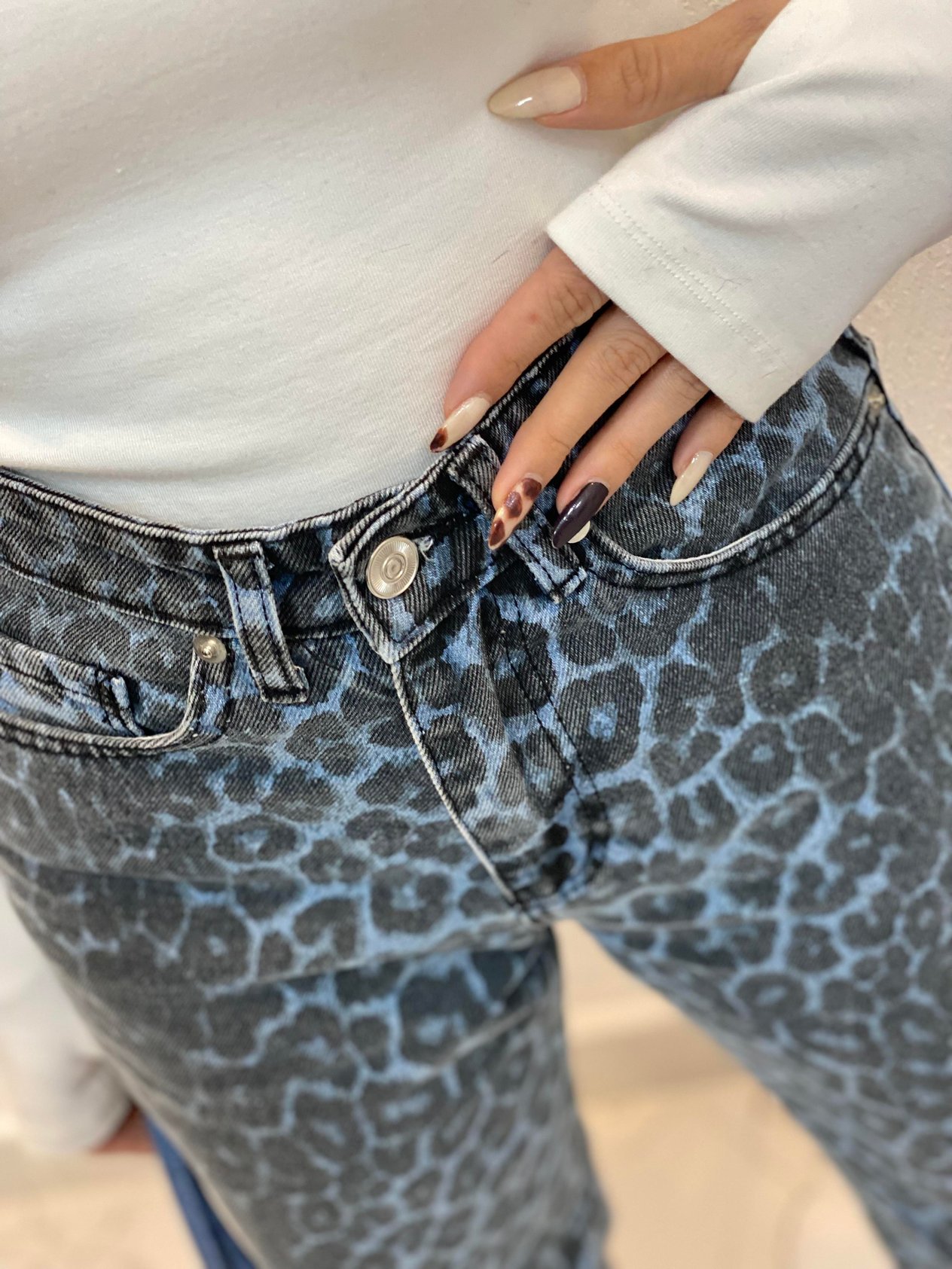 Mavi Leo Desenli Straight Jean 