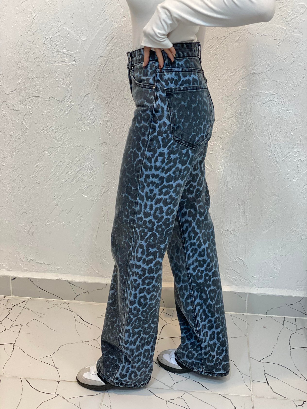 Mavi Leo Desenli Straight Jean 