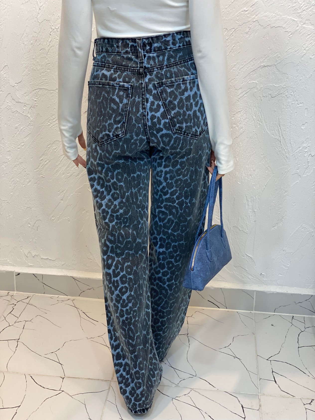 Mavi Leo Desenli Straight Jean 