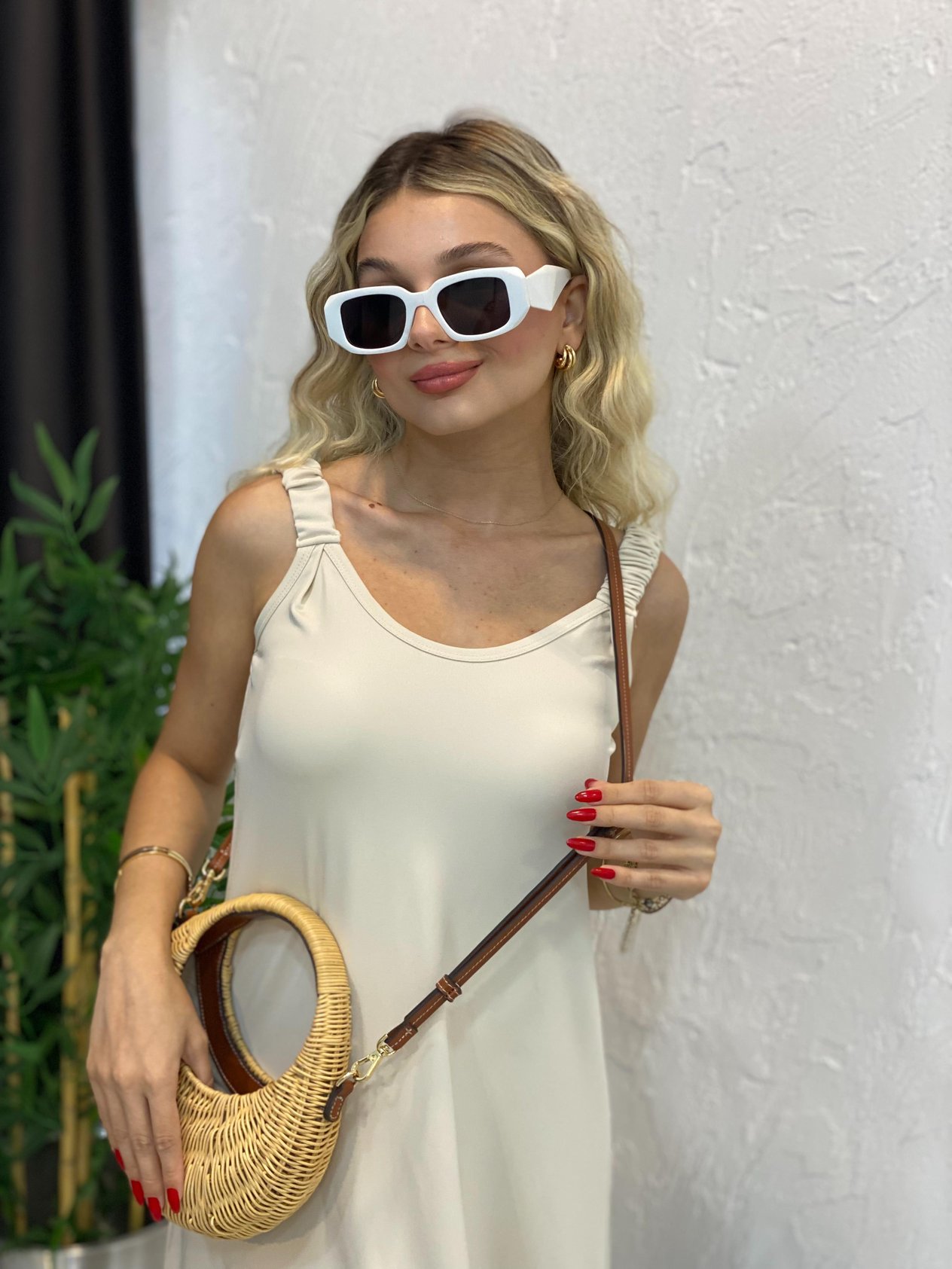 Modal Kumaş Likralı Bej Renk Elbise