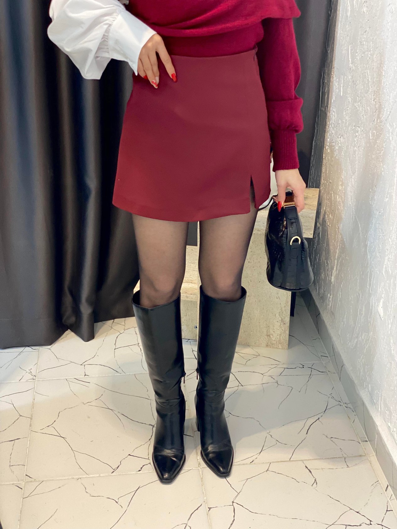 Orj Marka ZR Bordo Şort Etek
