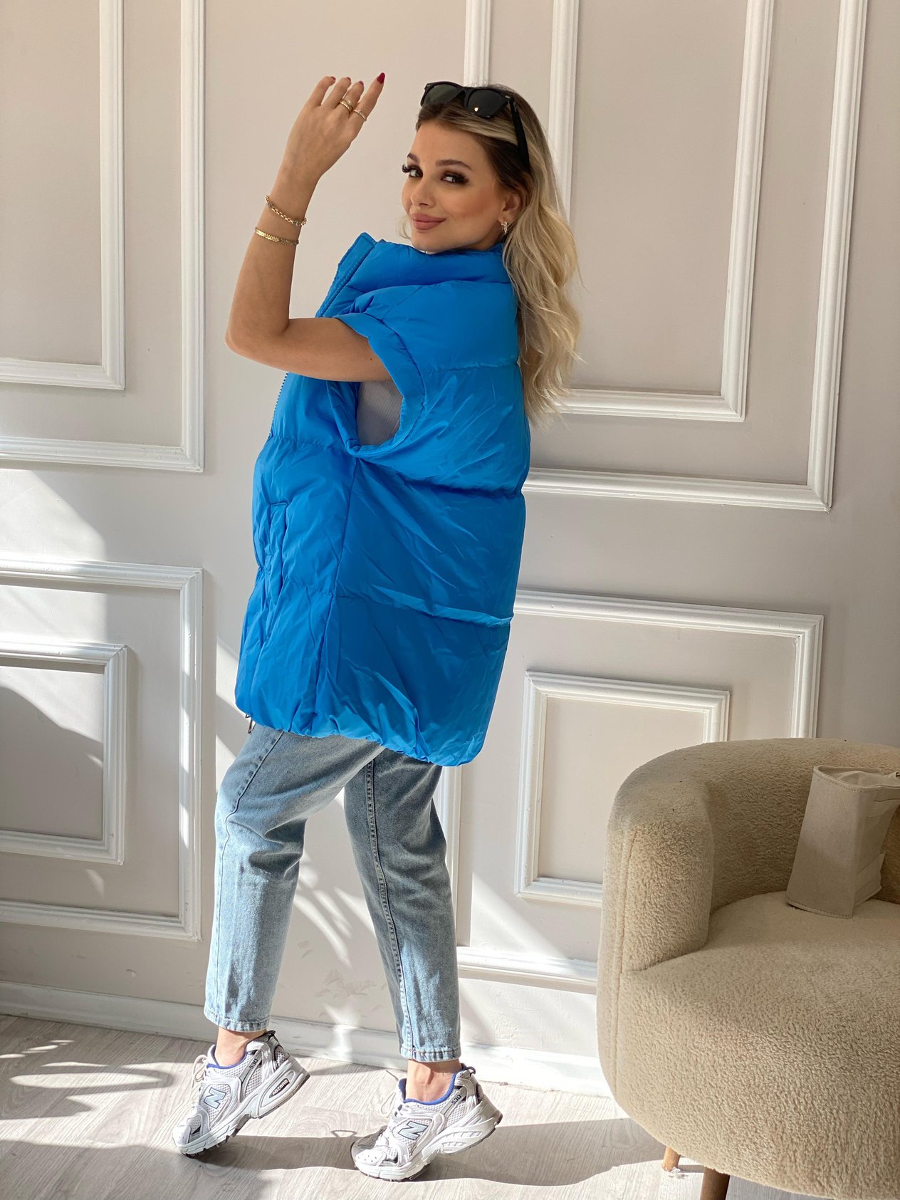 Robin Marka Mavi Oversize Şişme Yelek
