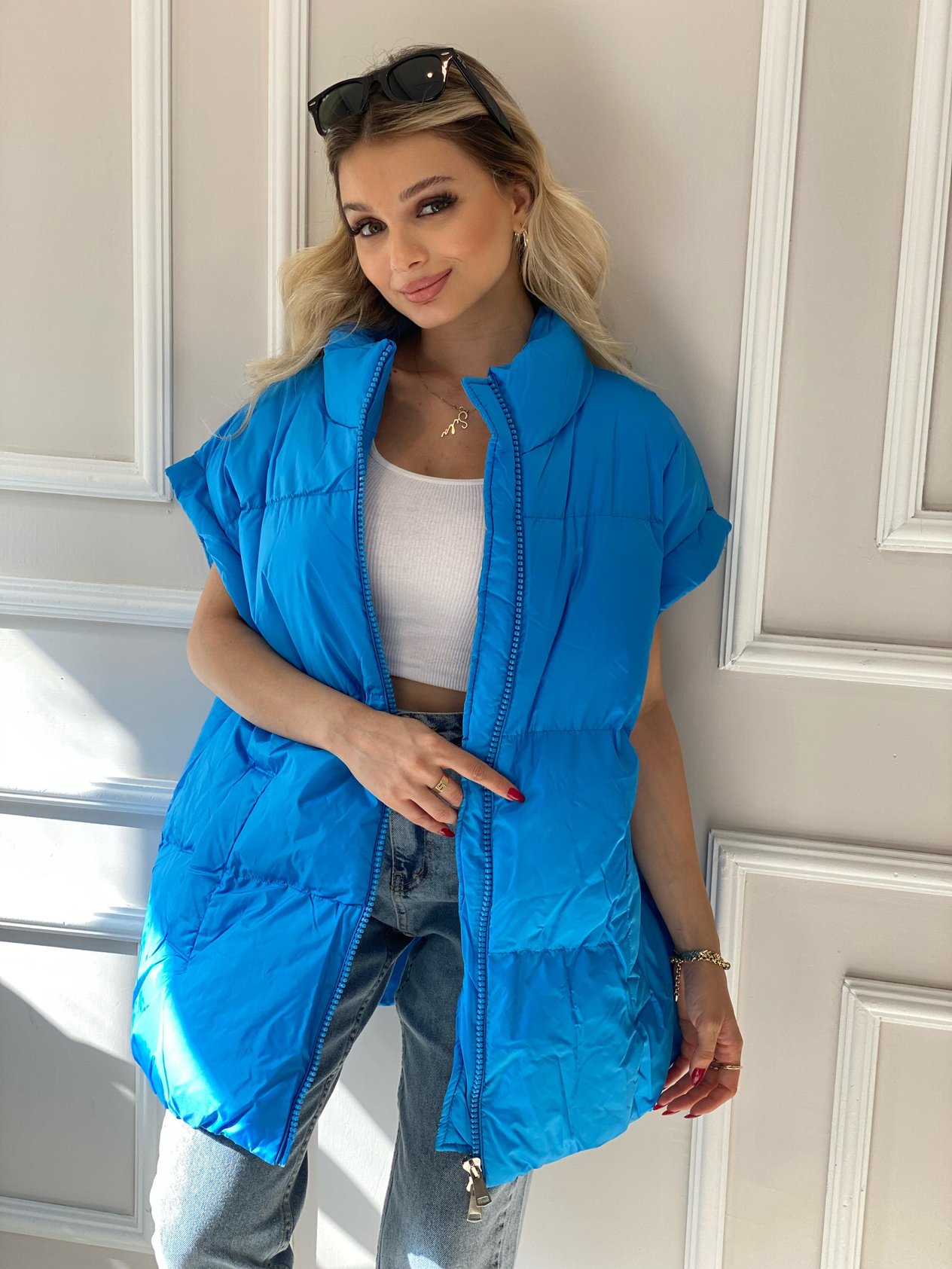 Robin Marka Mavi Oversize Şişme Yelek