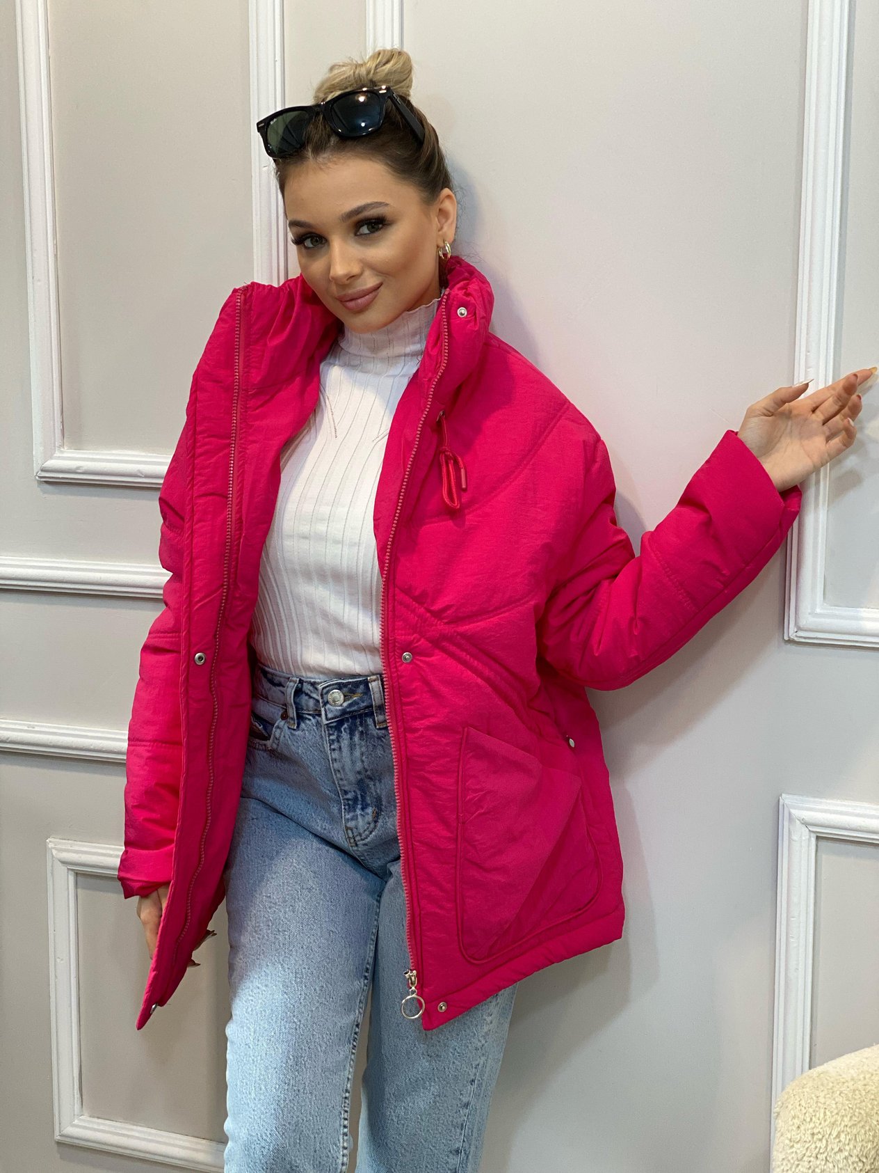 Robin Marka Pembe Büyük Cepli Şişme Mont 