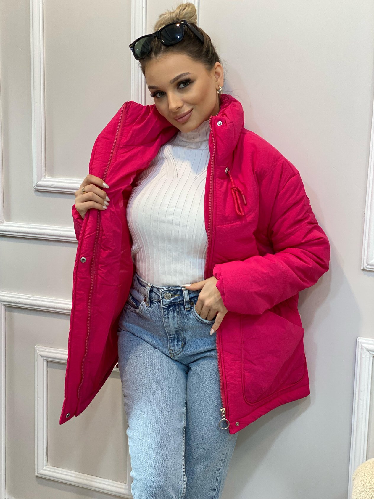 Robin Marka Pembe Büyük Cepli Şişme Mont 