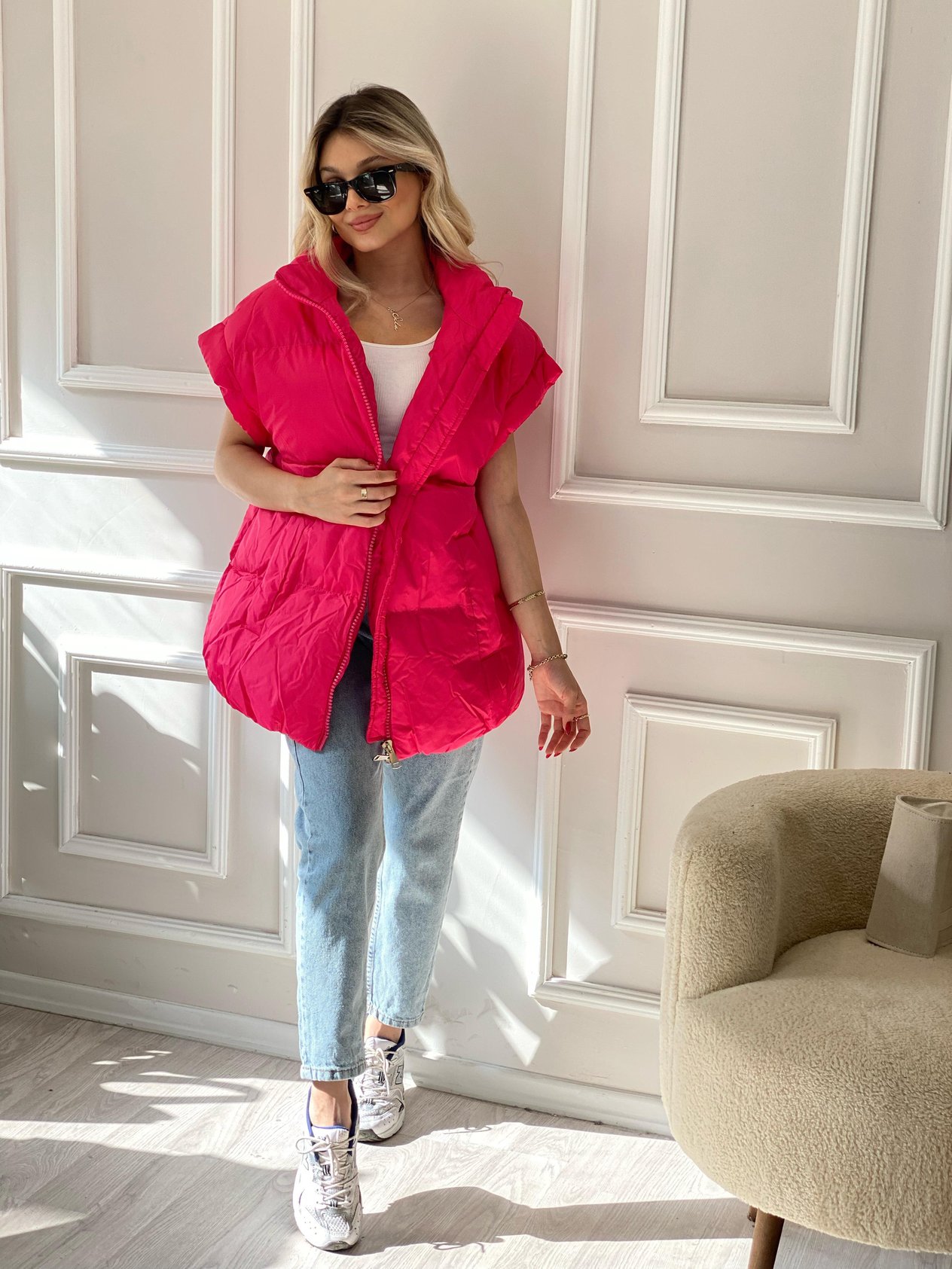 Robin Marka Pembe Oversize Şişme Yelek