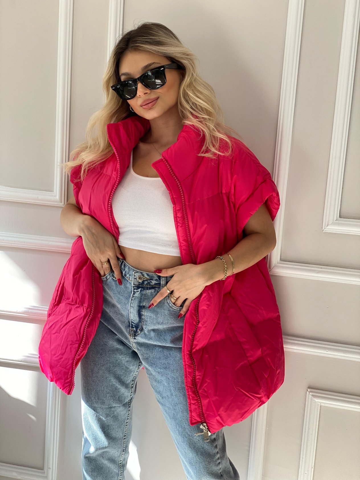 Robin Marka Pembe Oversize Şişme Yelek