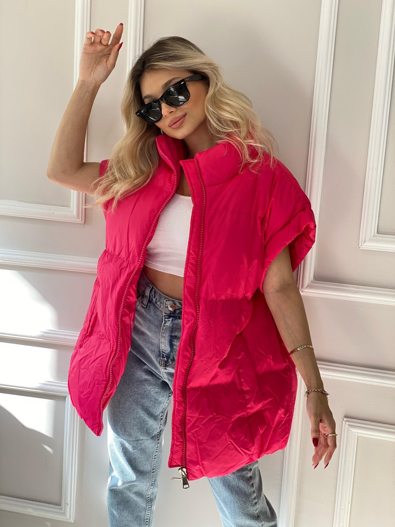 Robin Marka Pembe Oversize Şişme Yelek