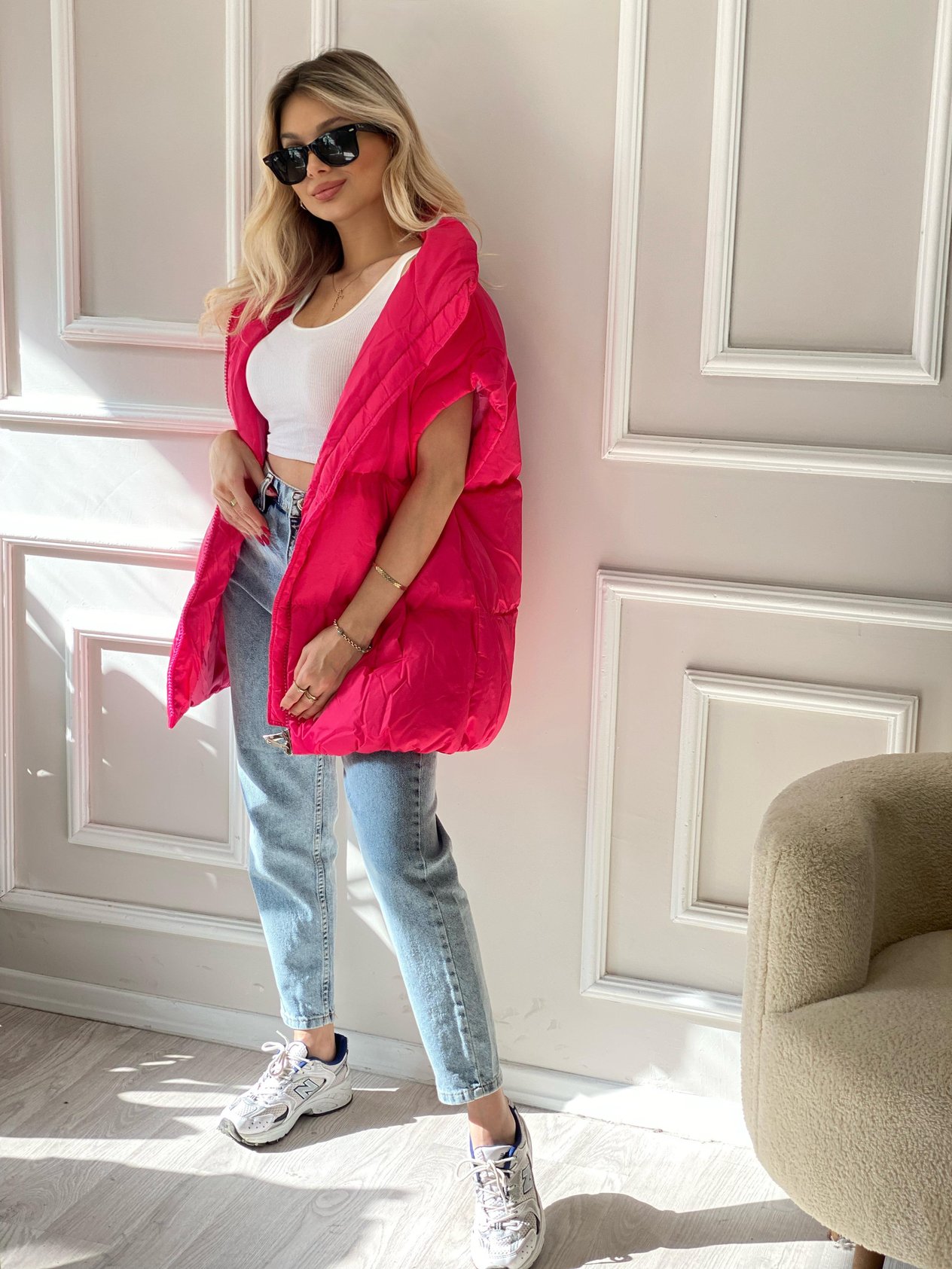 Robin Marka Pembe Oversize Şişme Yelek