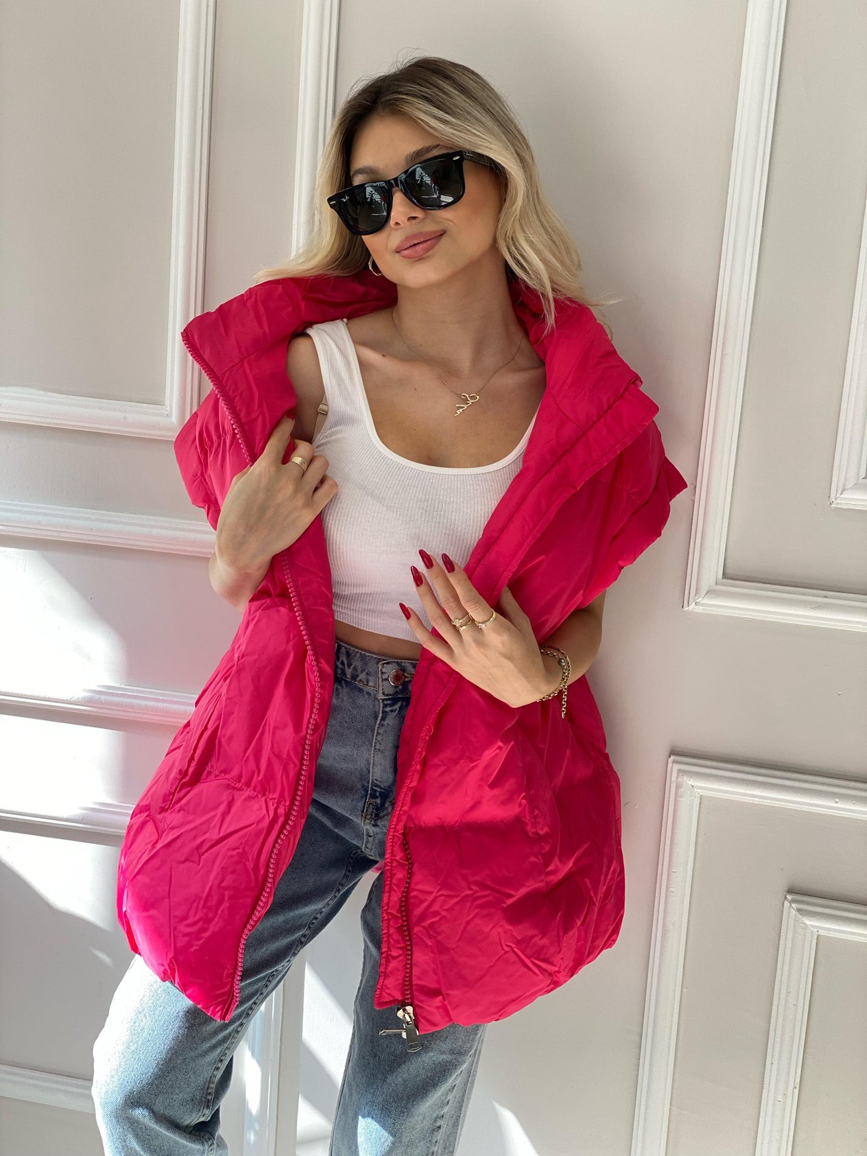 Robin Marka Pembe Oversize Şişme Yelek