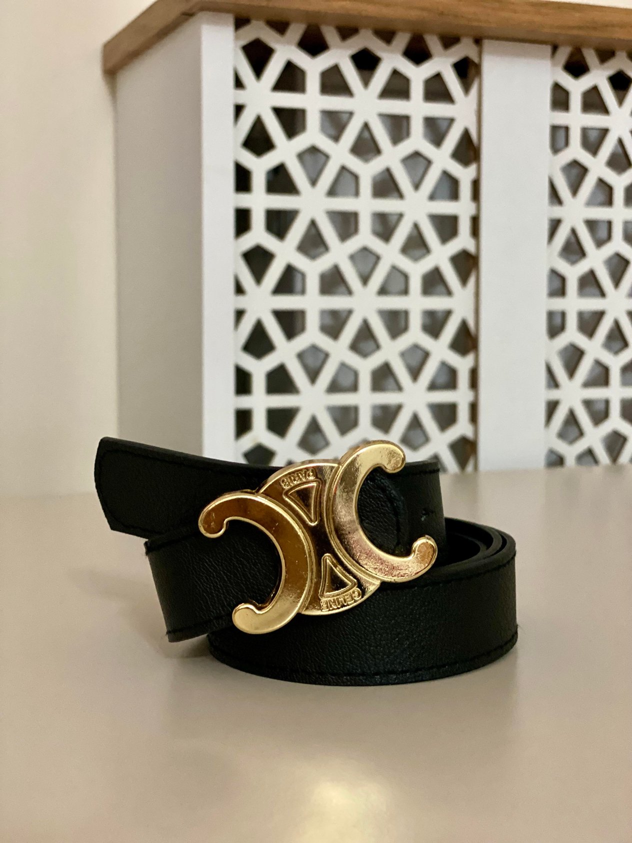 Siyah CLN Gold Tokalı Marka Model Kemer 
