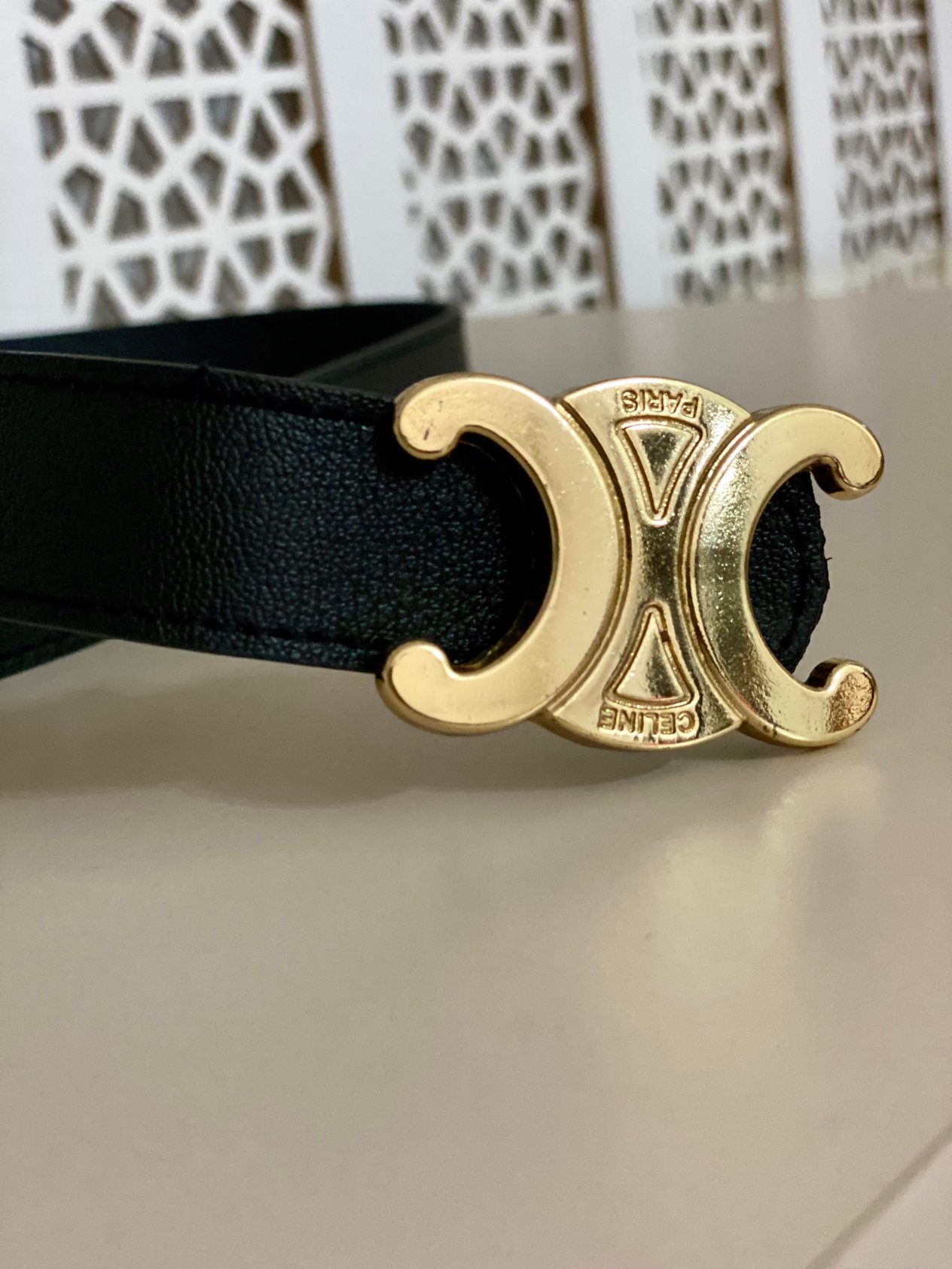 Siyah CLN Gold Tokalı Marka Model Kemer 