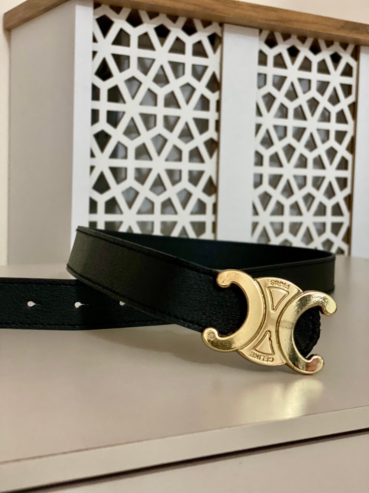 Siyah CLN Gold Tokalı Marka Model Kemer 