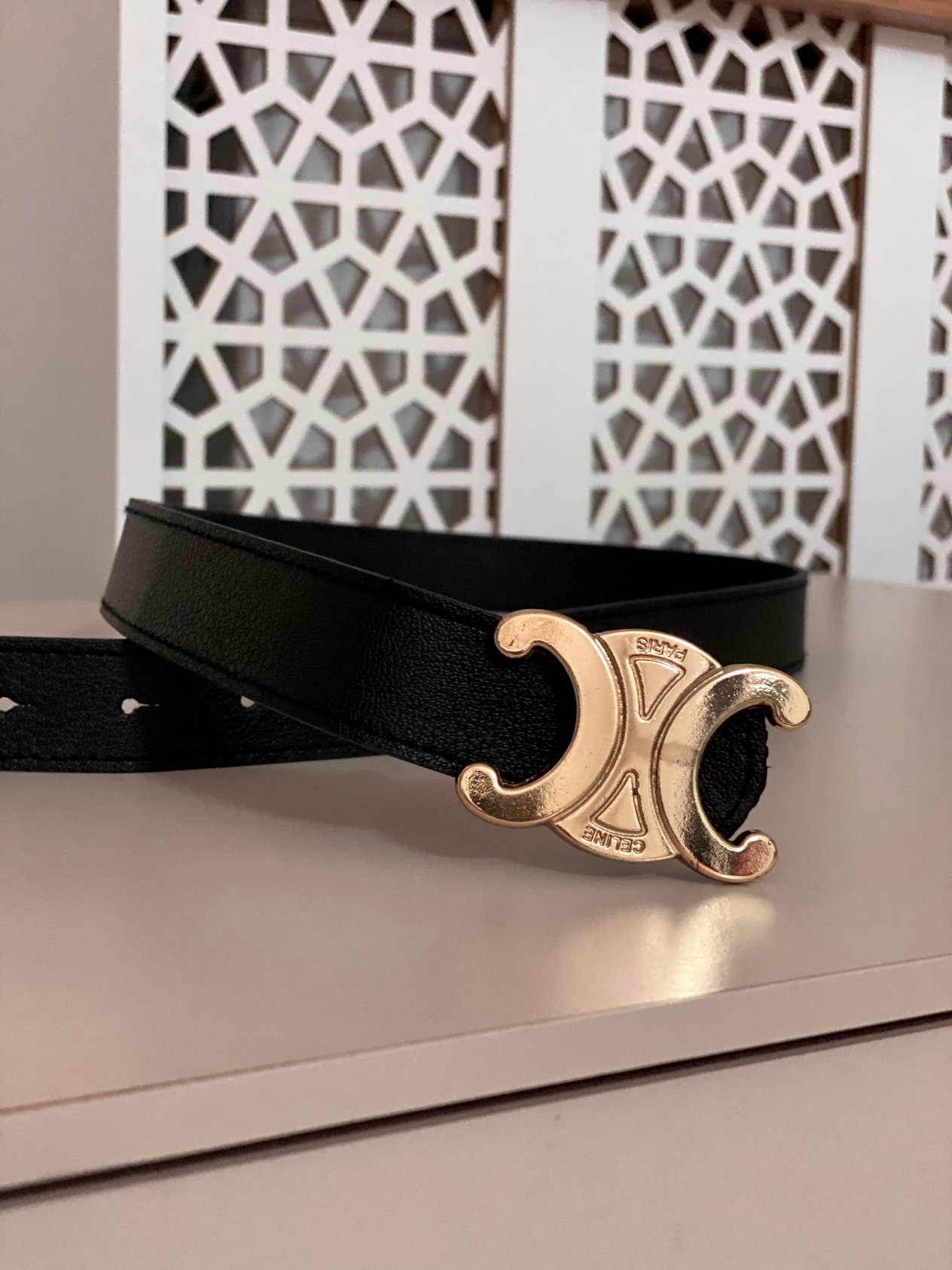 Siyah CLN Gold Tokalı Marka Model Kemer 