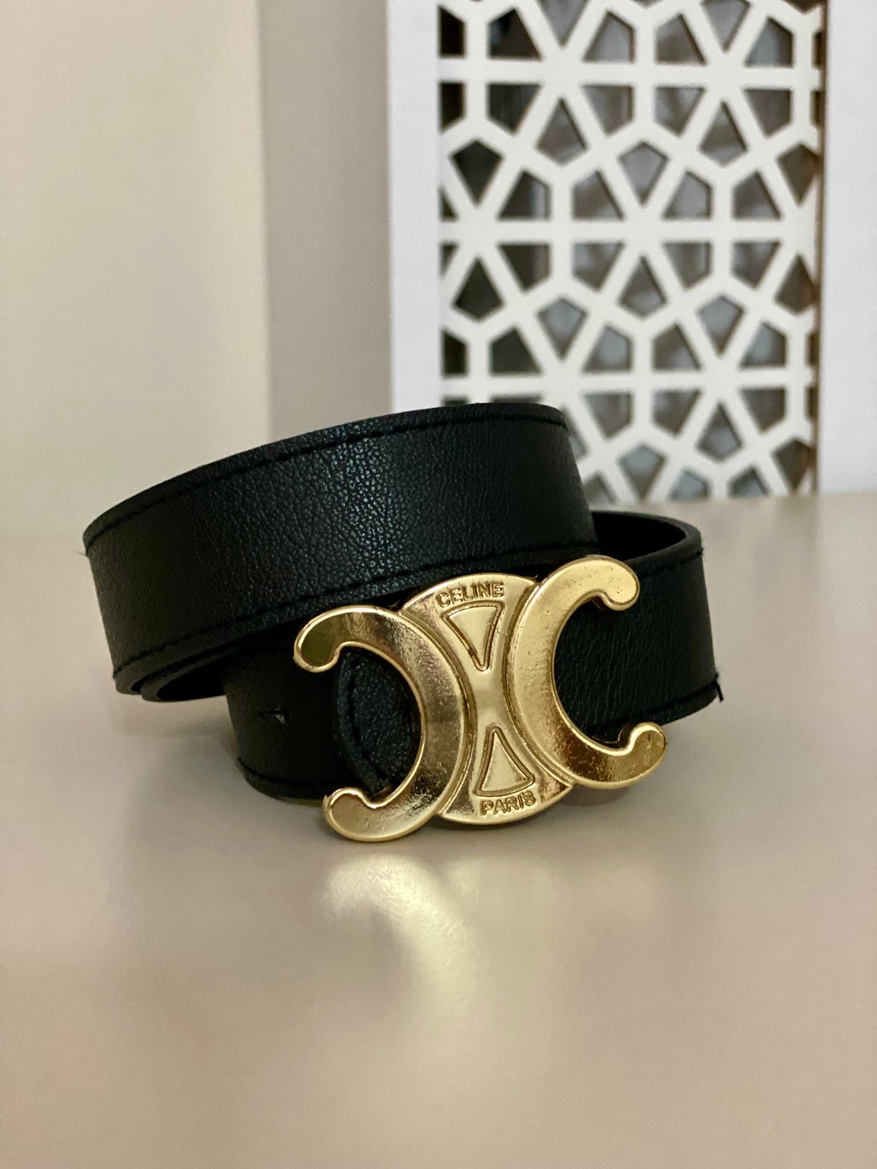 Siyah CLN Gold Tokalı Marka Model Kemer 