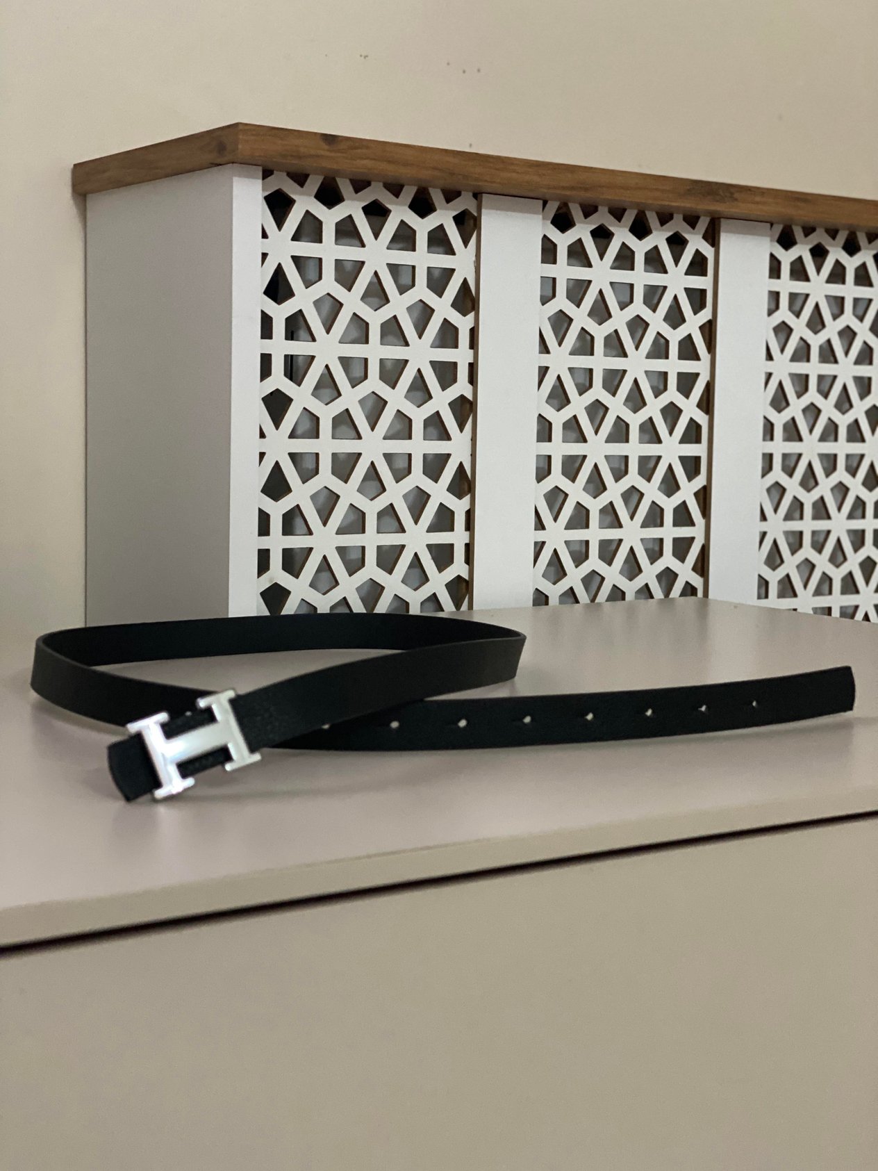 Siyah H Gümüş Tokalı Marka Model Kemer 