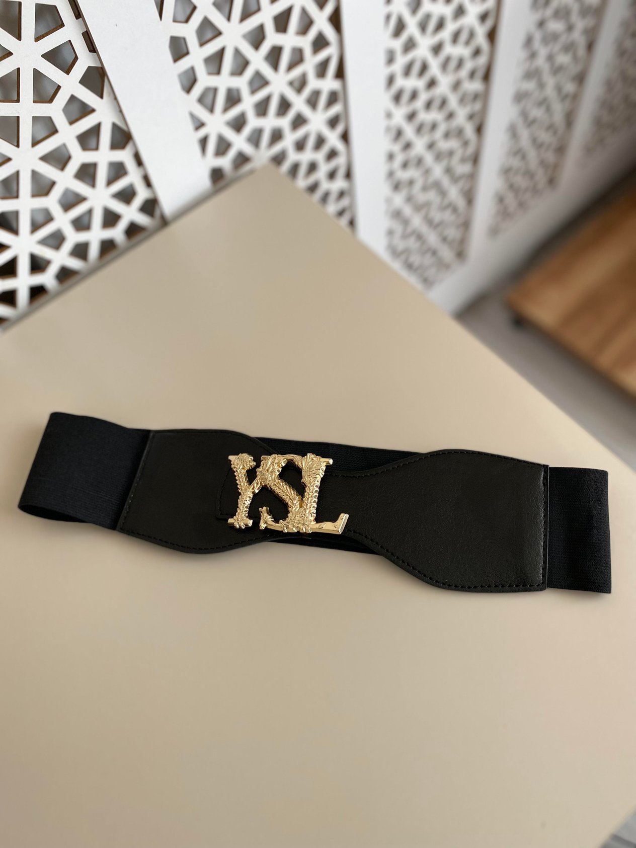 Siyah YSL Likralı Elbise Kemeri 