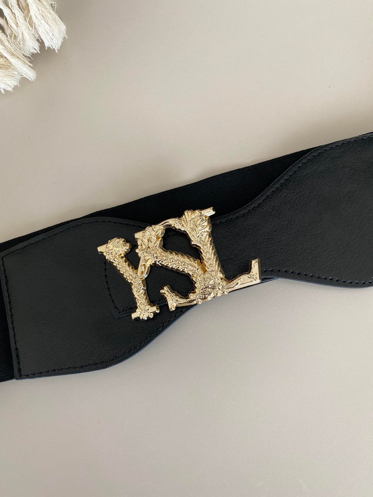 Siyah YSL Likralı Elbise Kemeri 