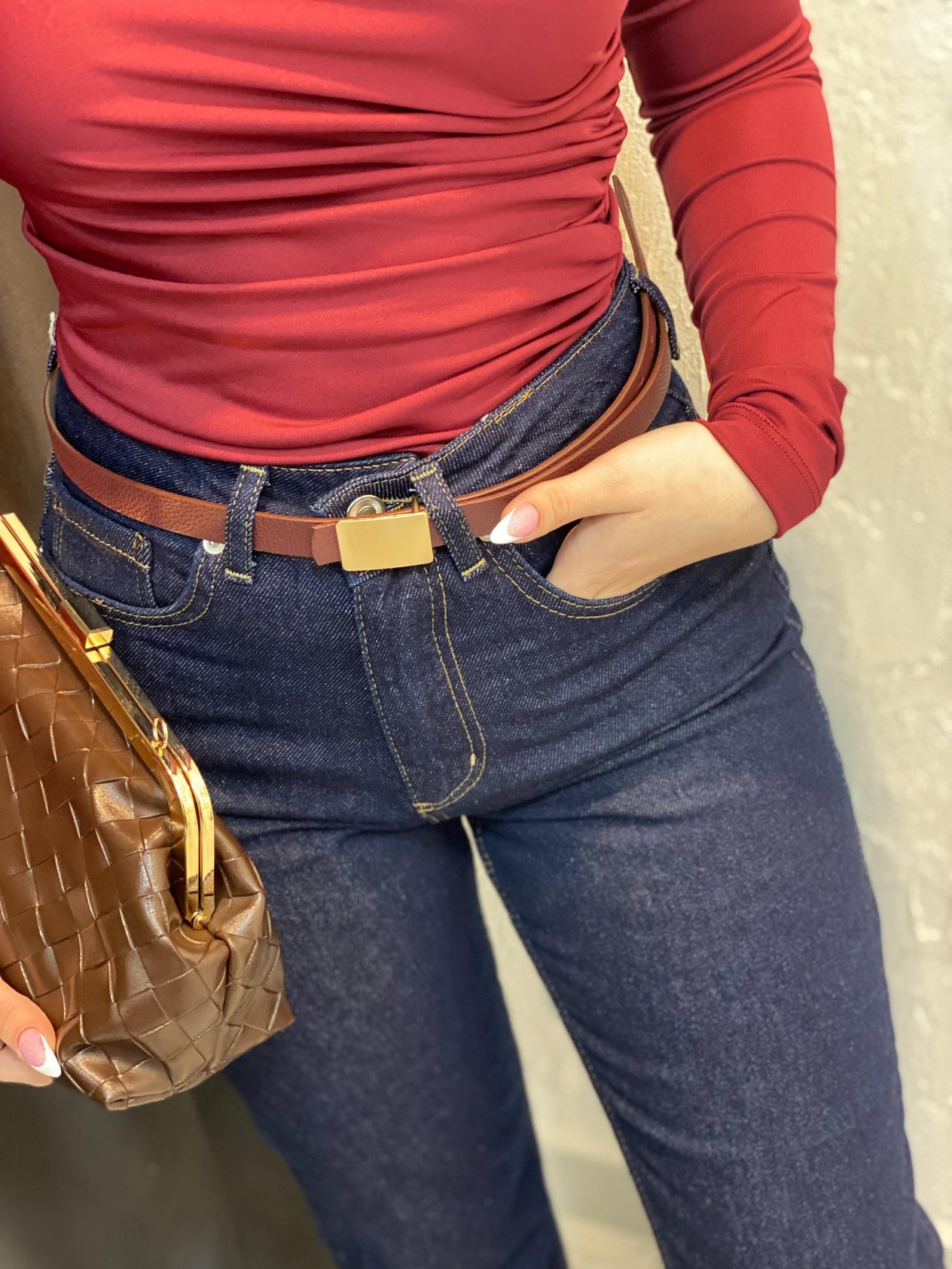 ZR Marka Koyu Lacivert Kesik Paça Boyfit Jean 
