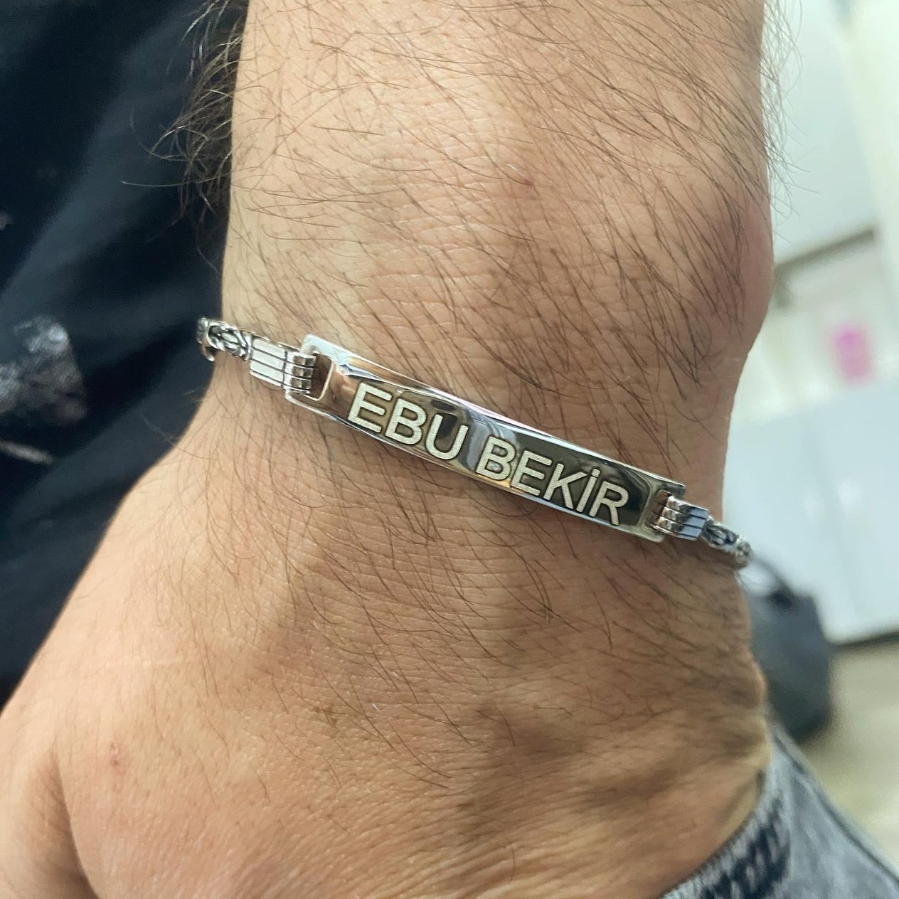 İsimli Kral Zincir Gümüş Erkek Bileklik