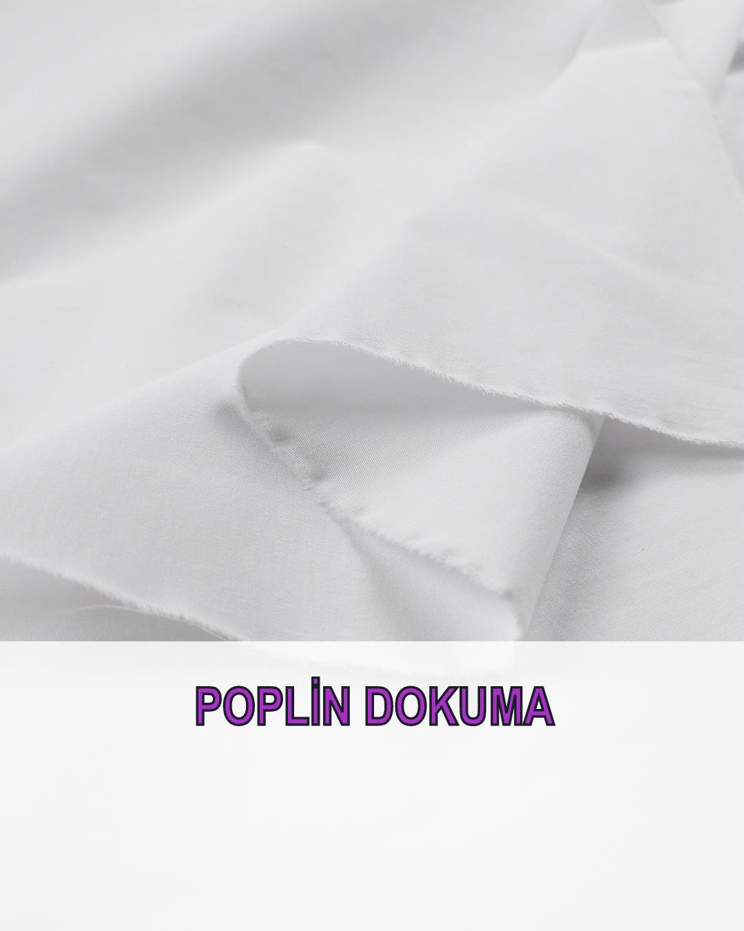 Beyaz Renkte Poplin Dokuma (En 155 cm x Boy 280 cm)