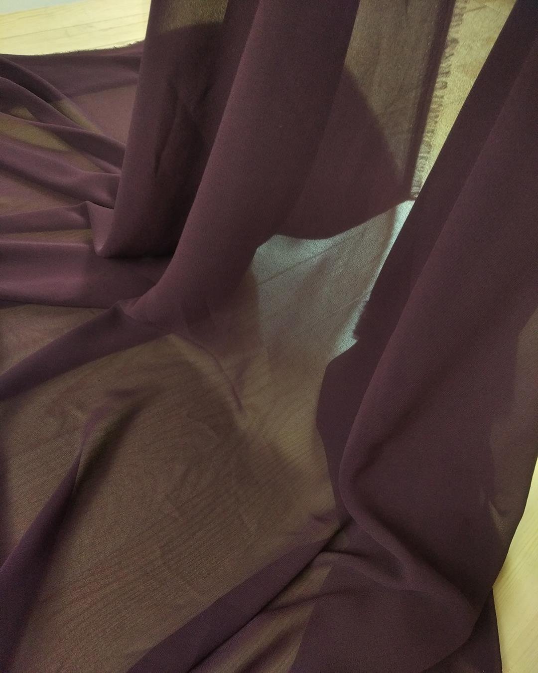 Bordo Renkte Şifon (En 140 cm x Boy 220 cm)