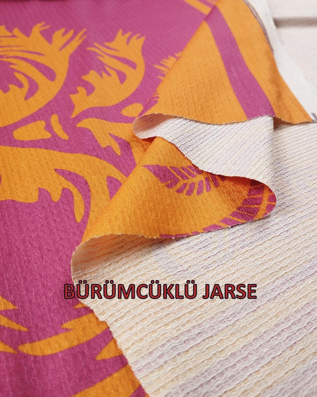 Bürümcüklü Jarse Pembe Turuncu Renklerde (En 150 cm x Boy 200 cm)