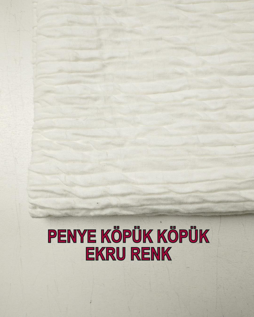 Ekru Renkte Kabartmalı Penye (En 130 cm x Boy 250 cm)