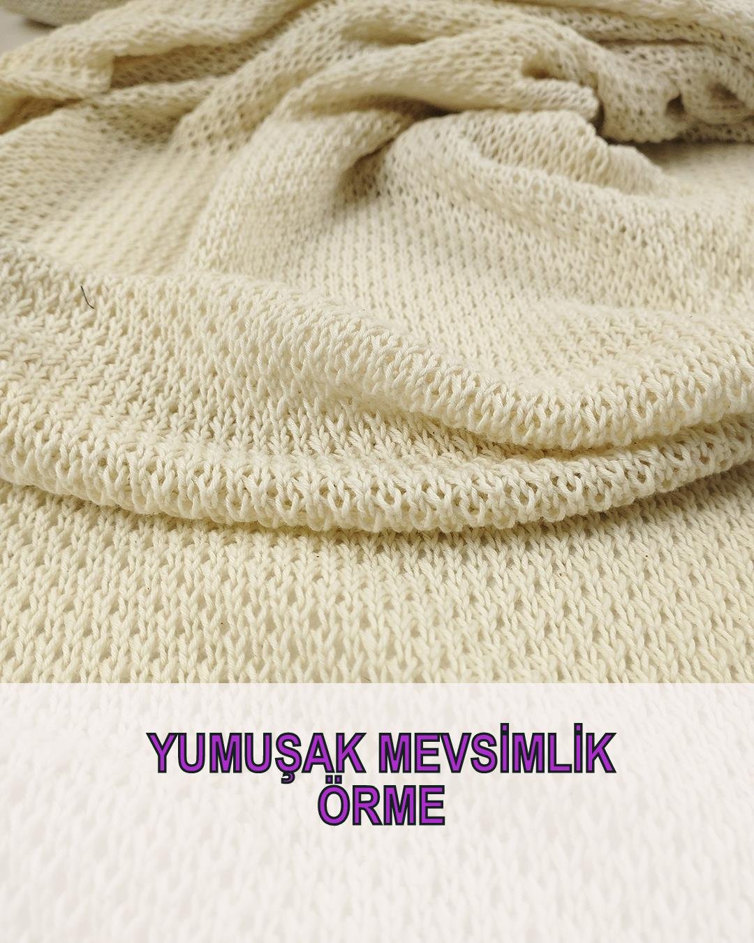 Ekru Renkte Seyrek Örgü (En 120 cm x Boy 160 cm)