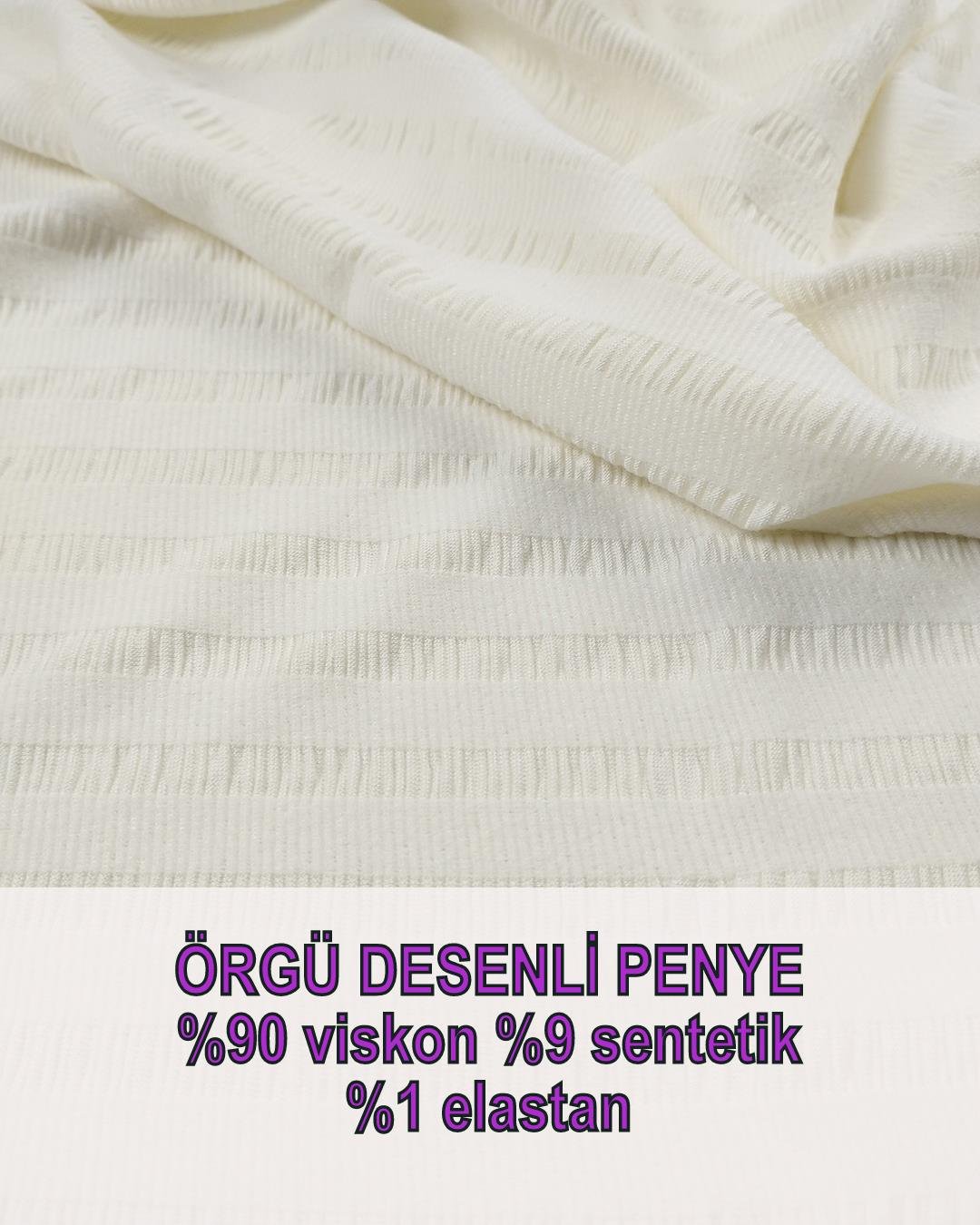 İnce Örme Krem Renkte TEK EN (En 100 cm x Boy 200 cm)