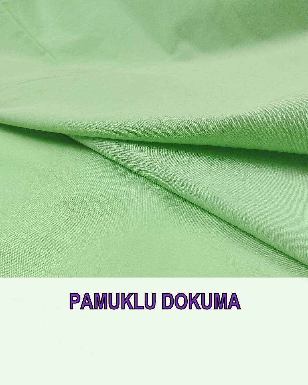 Pastel Açık Yeşil Renkte Pamuklu Dokuma En: 150 
