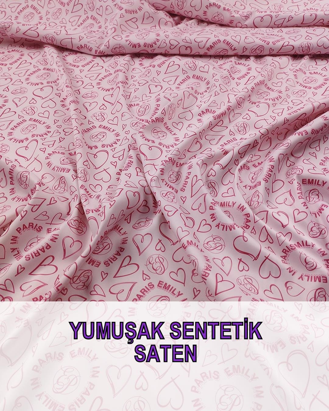 Pembe Renklerde Astarlık Saten (En 140 cm x Boy 320 cm)