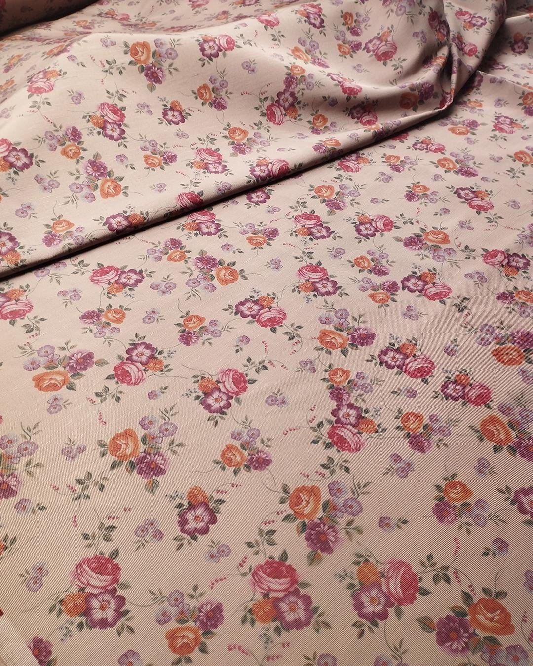 Pembe Üzeri Çiçek Desen Tok Dokuma En: 150 