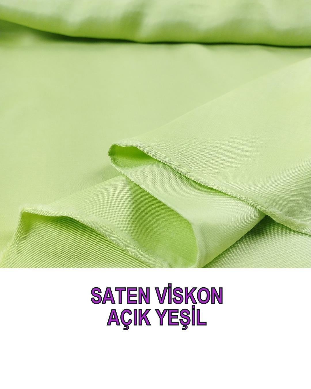 Saten Viskon Açık Yeşil Renkte (En 145 cm x Boy 250 cm)