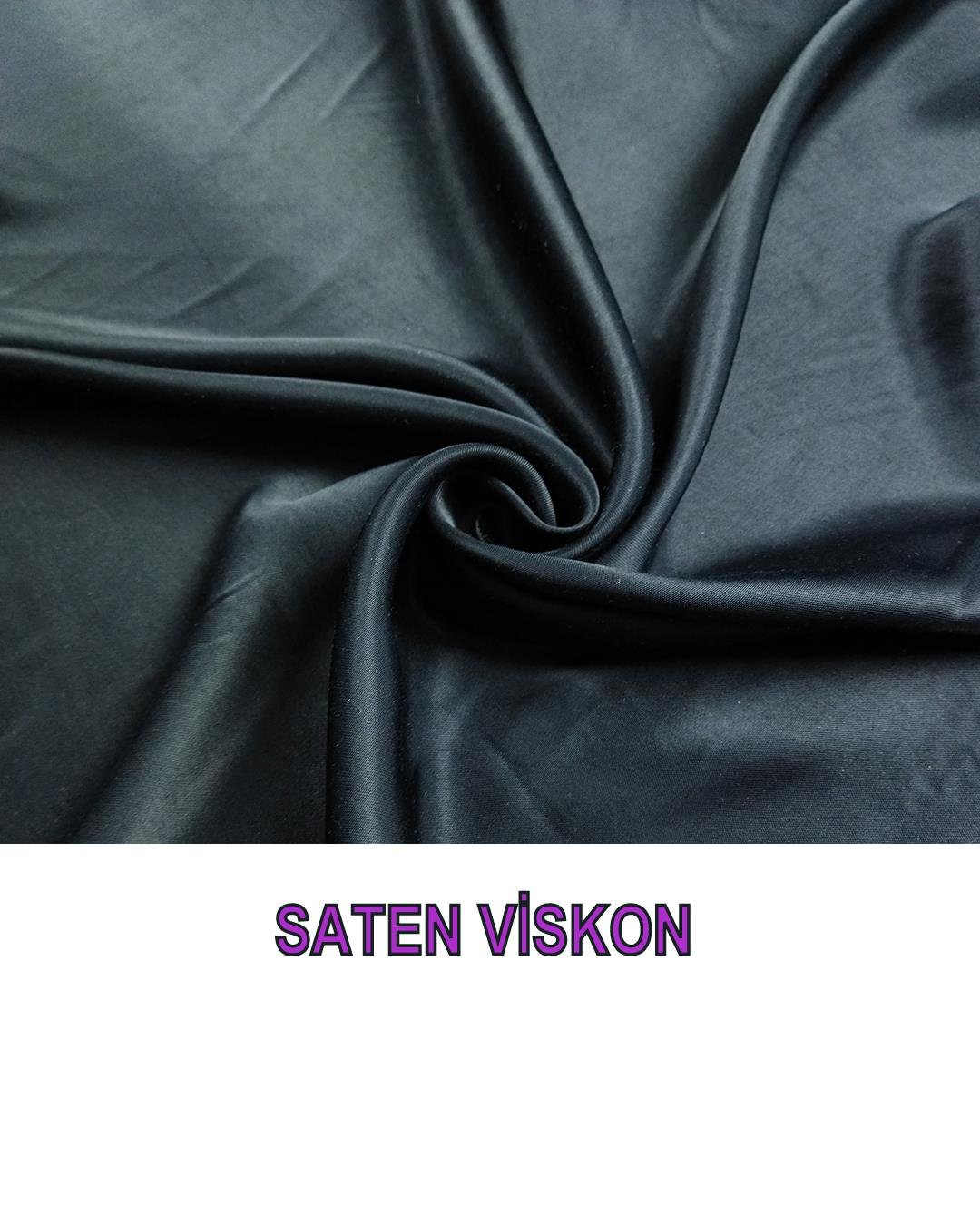 Saten Viskon Siyah RenkteEn: 150 cm