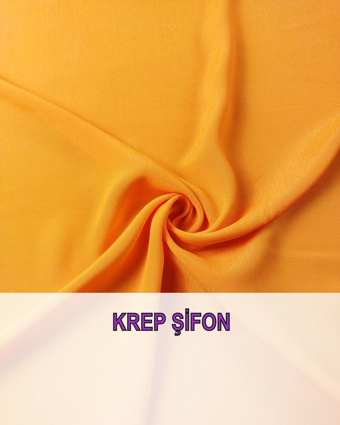 Turuncu Renkte Krep Şifon (En 140 cm x Boy 240 cm)