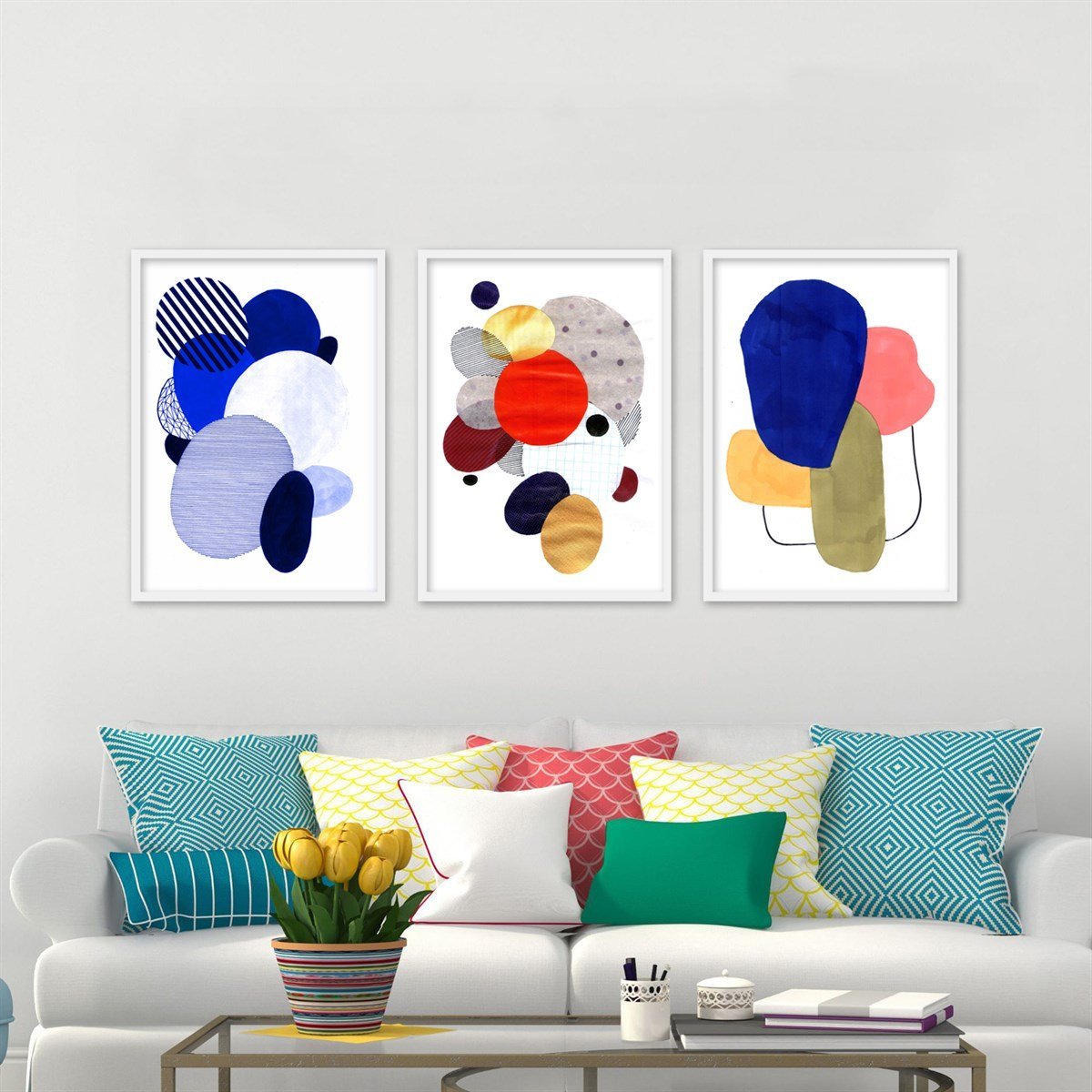 Colored Roundels Çerçeveli Poster SetiPosterlerTablolife.com