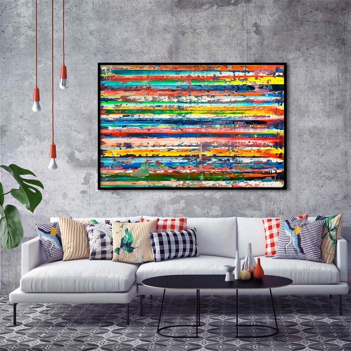 Colors - Yağlı Boya Dokulu TabloYağlı Boya Dokulu Soyut TablolarTablolife.com