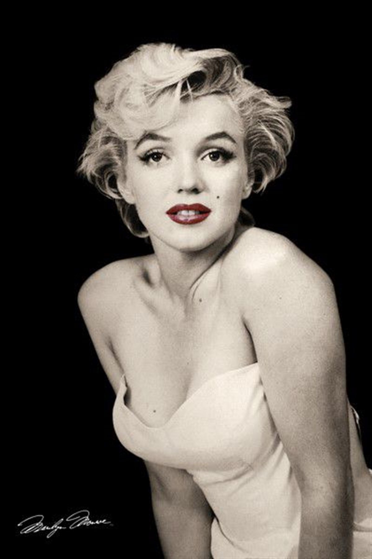 Kırmızı Rujlu Monroe - Kanvas Tablo